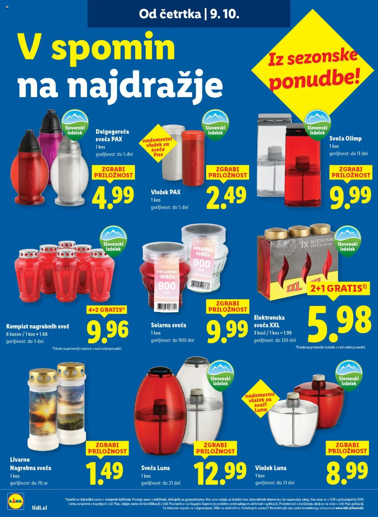 Novi Lidl katalog ponudbe – veljaven od 09.10.2025 | Stran: 18 | Izdelki: Sveča, Kos, Svece