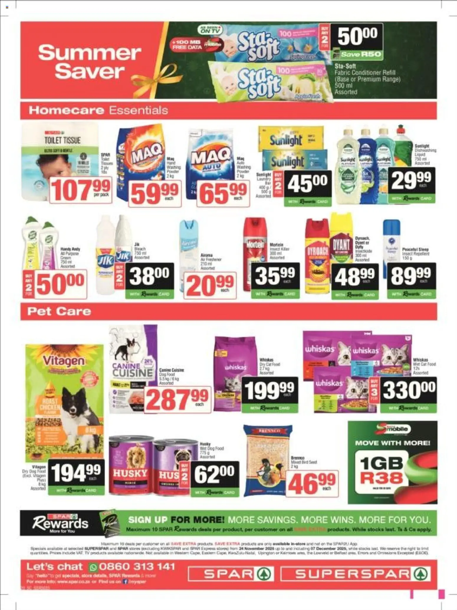 New Superspar catalogue – valid from 24.11.2025 | Page: 12 | Products: Data, Toilet, Conditioner, Dog food
