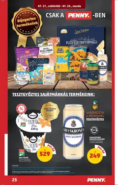 PENNY akciós ujság - amely érvényes a következő dátumtól: 17.07.2025 | Oldal: 25 | Termékek: Kesudió, Szalonna, Pizza, Keksz