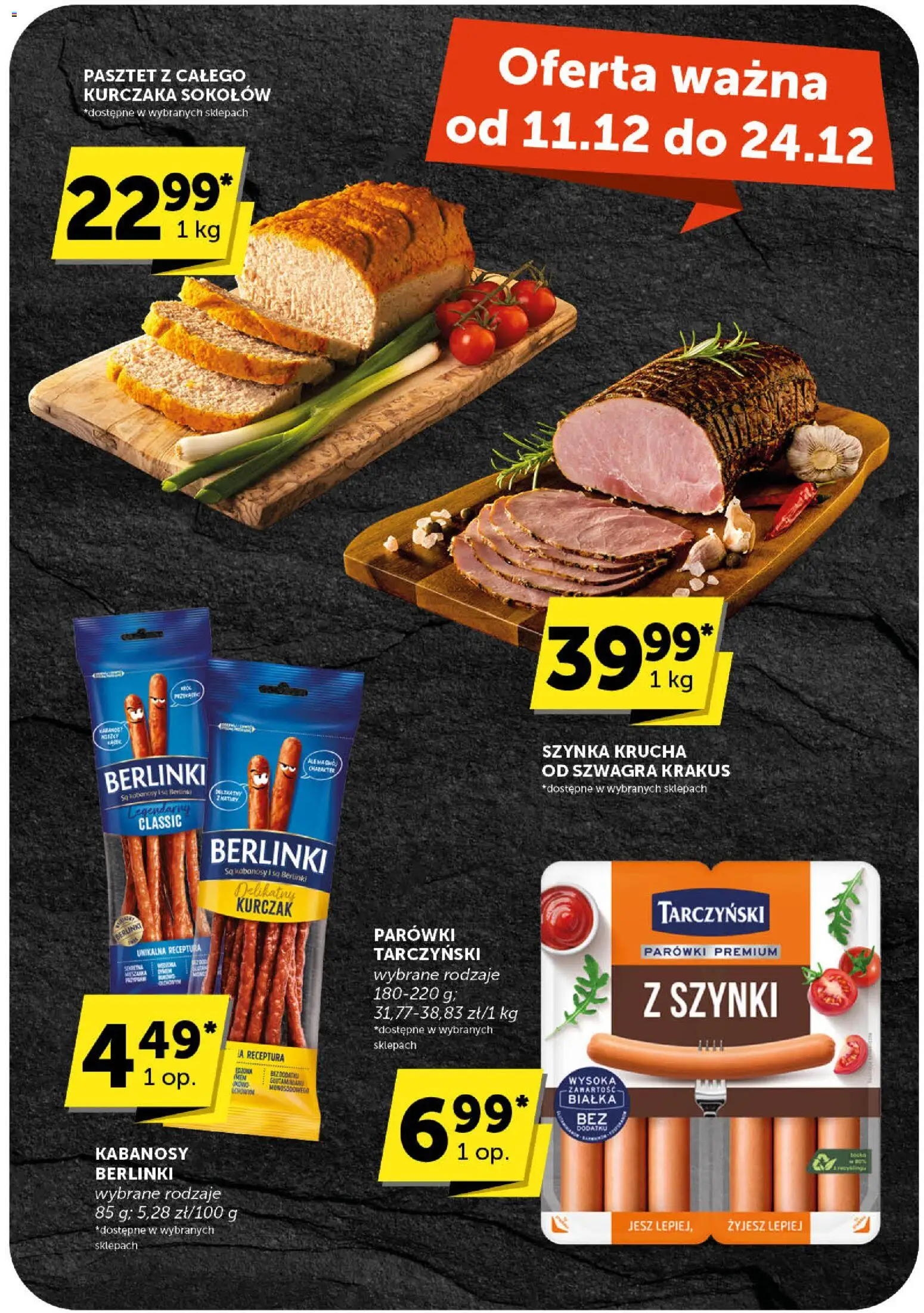 ABC Gazetka od 11.12.2025 | Strona: 38 | Produkty: Kurczak, Kabanosy, Parówki, Szynka