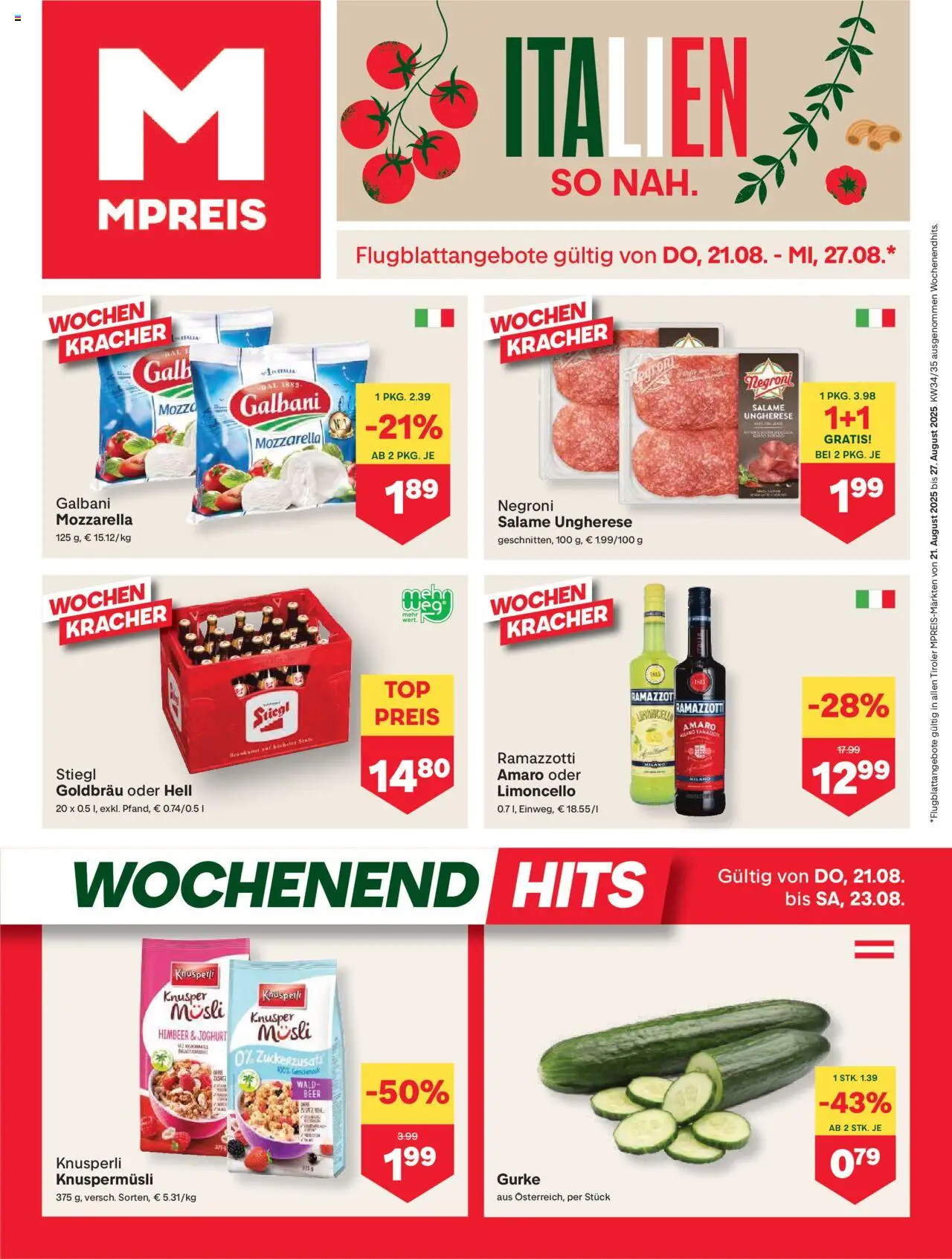 MPREIS Absam gültig ab 21.08.2025 | Seite: 1 | Produkte: Joghurt