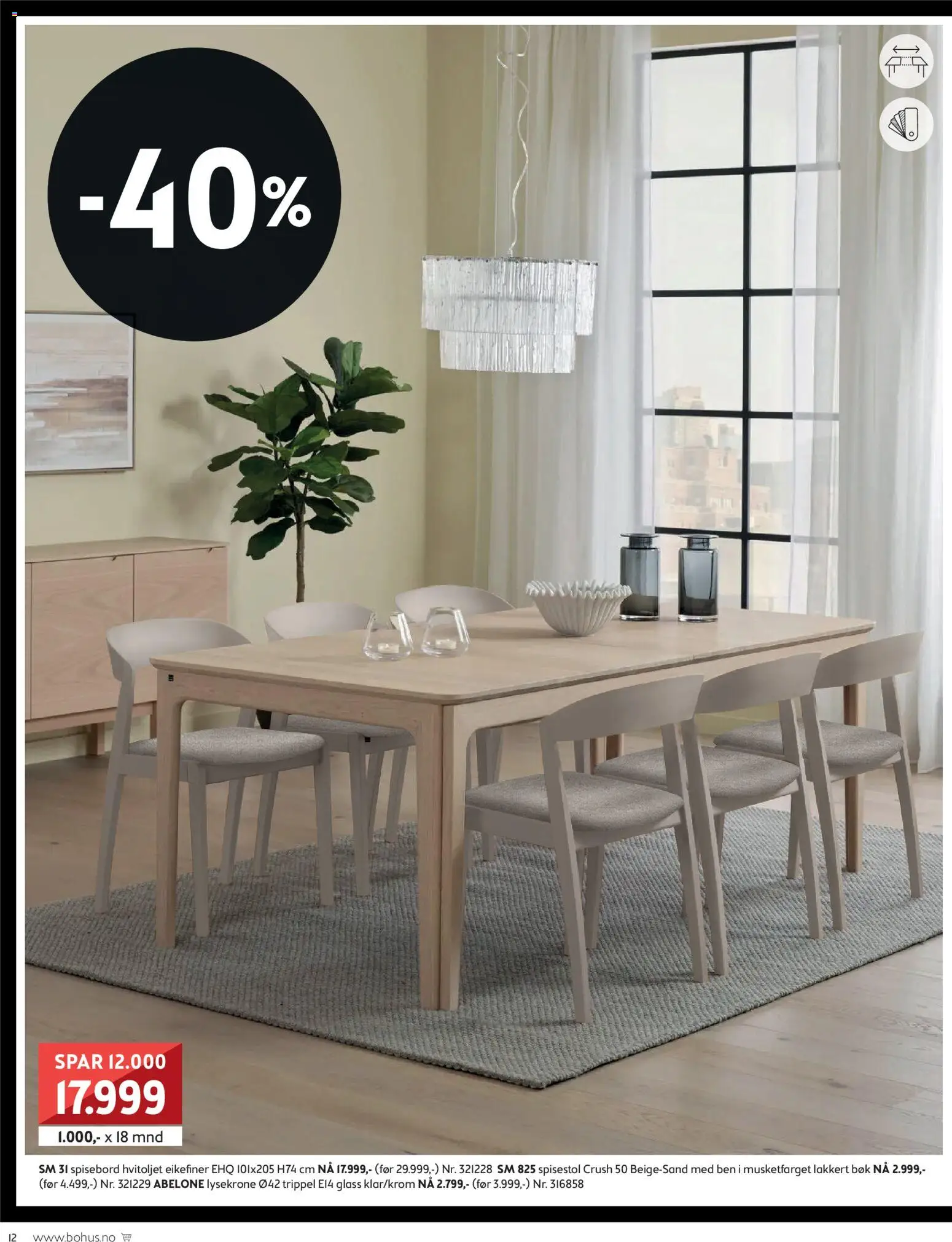 {H1} | Side: 12 | Produkter: Spisebord, Spisestol, Glass