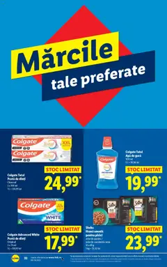 Catalog Lidl – valabil de la 21.07.2025 | Pagină: 32 | Produse: Pastă de dinți, Apă de gură, Apă