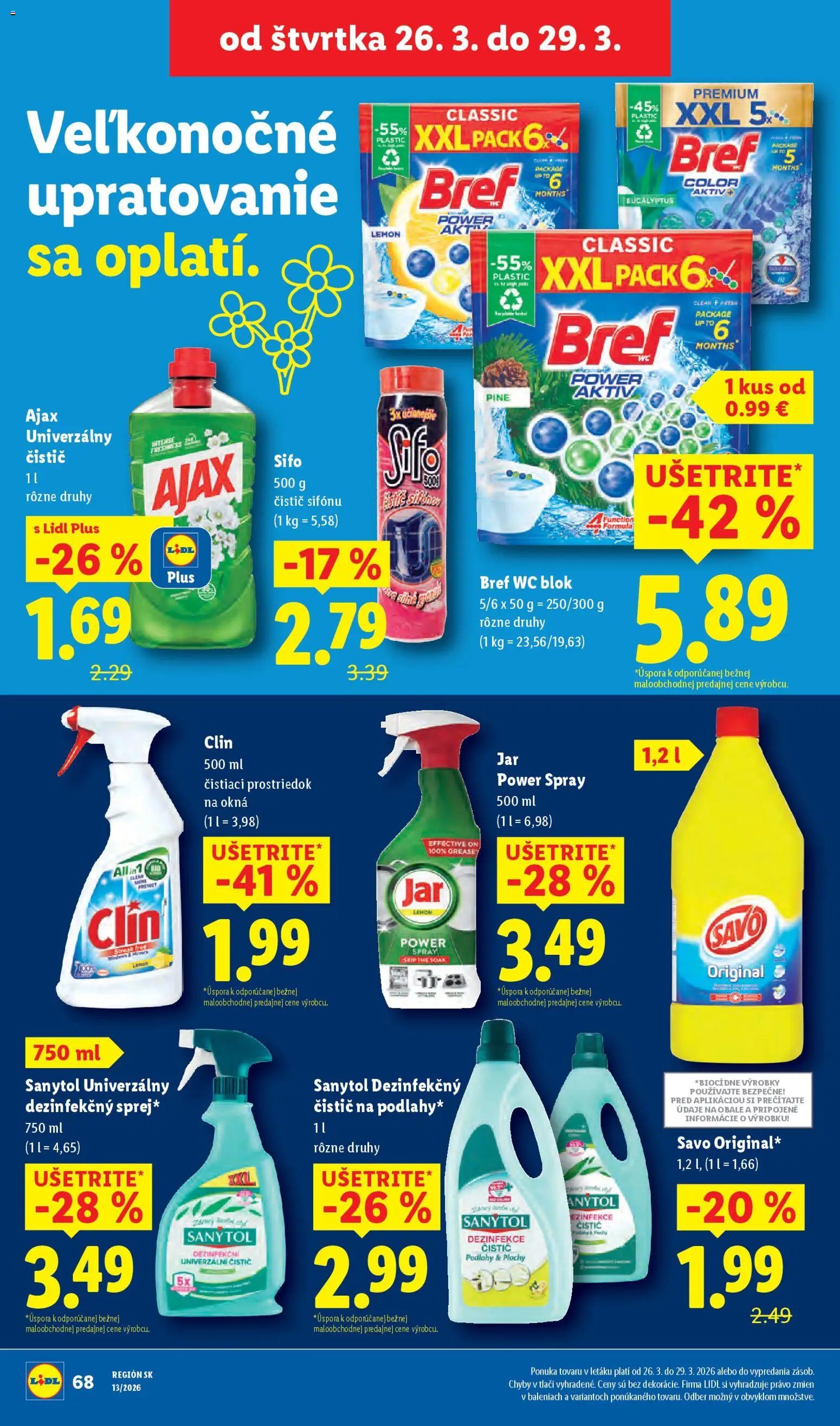 Nové Lidl akcie – leták je platný od 23.03.2026 | Strana: 79 | Produkty: Wc, Sanytol, Čistiaci prostriedok, Jar