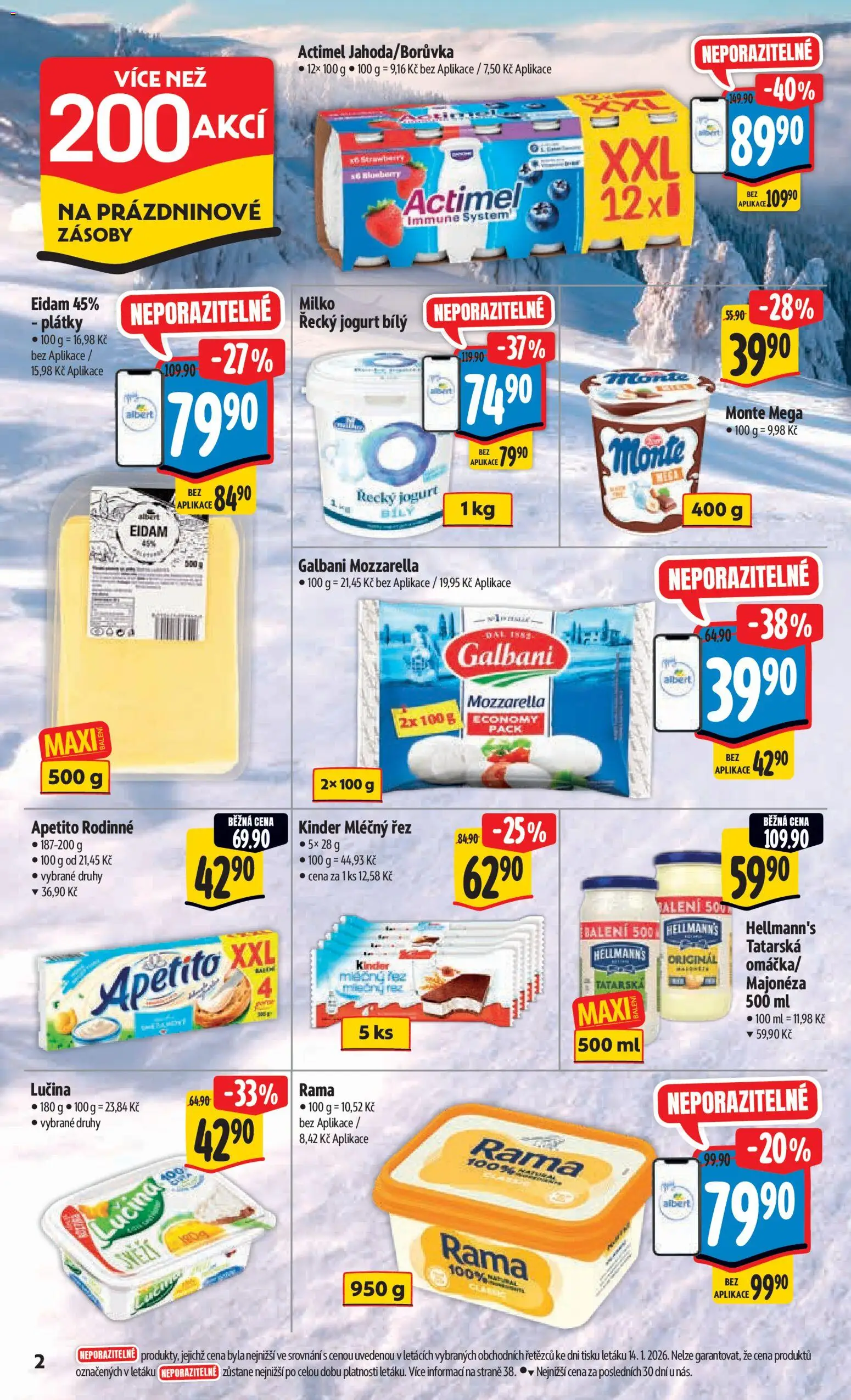 Albert leták - Hypermarket od 21.01.2026 | Strana: 7 | Produkty: Kinder mléčný řez, Rama, Hellmann's, Majonéza