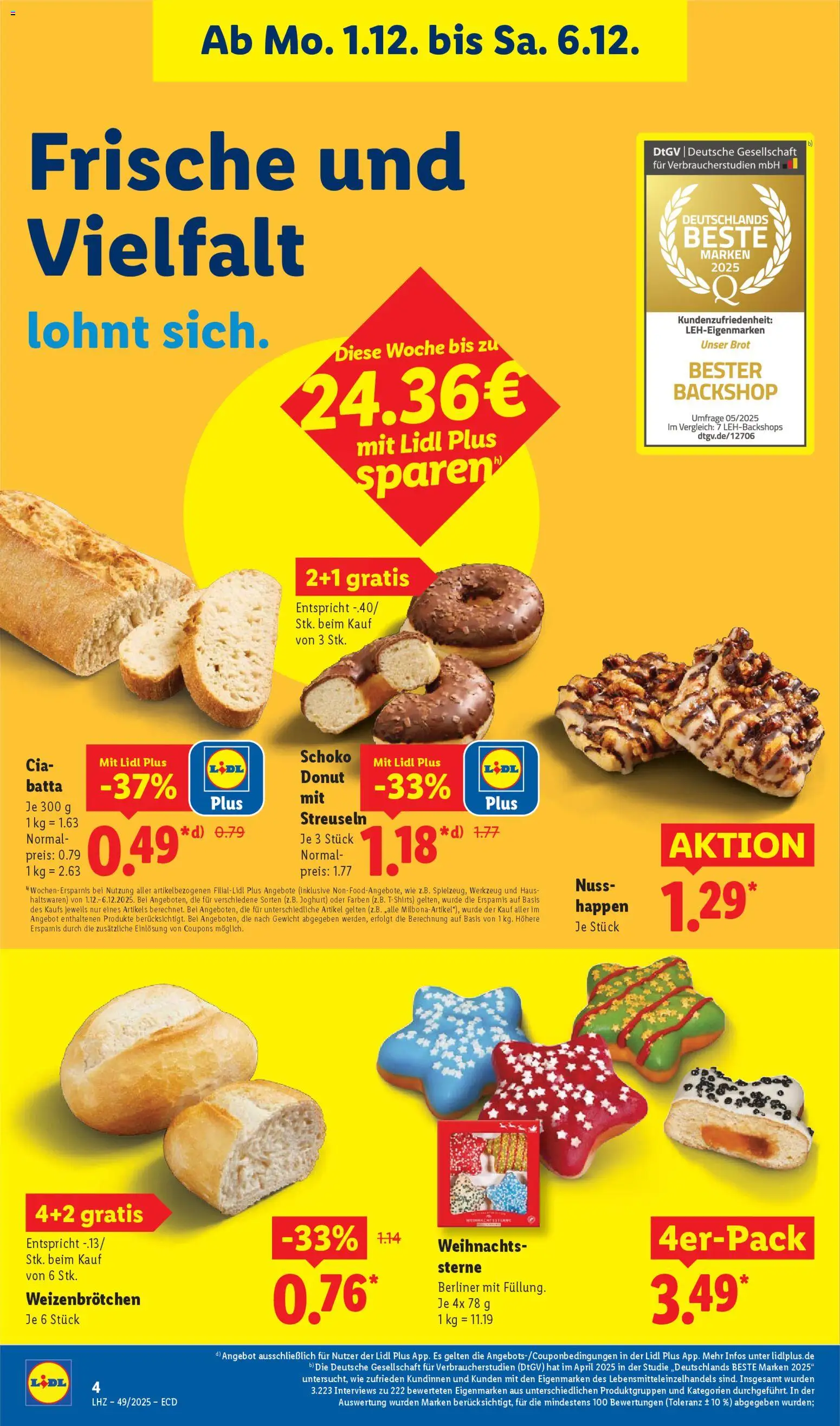 Lidl - Prospekt – gültig ab 01.12.2025 | Seite: 10 | Produkte: Berliner, Gewicht, Joghurt, Brot