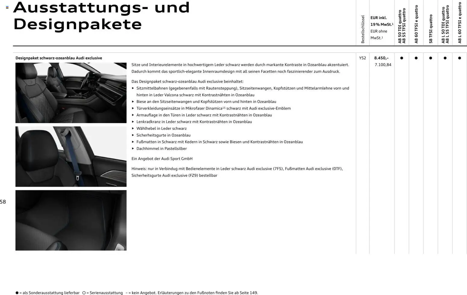 Audi A8 – gültig ab 28.10.2025 | Seite: 58