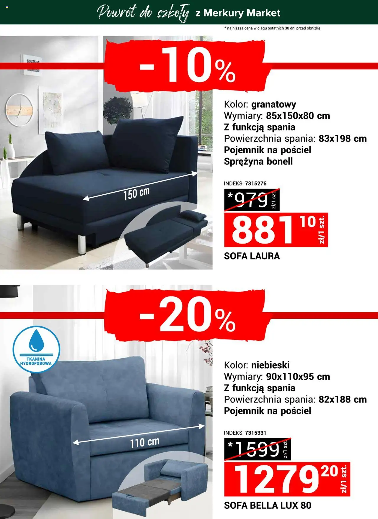 Merkury Market Gazetka - Powrót do szkoły od 23.08.2025 | Strona: 12 | Produkty: Pościel, Sofa