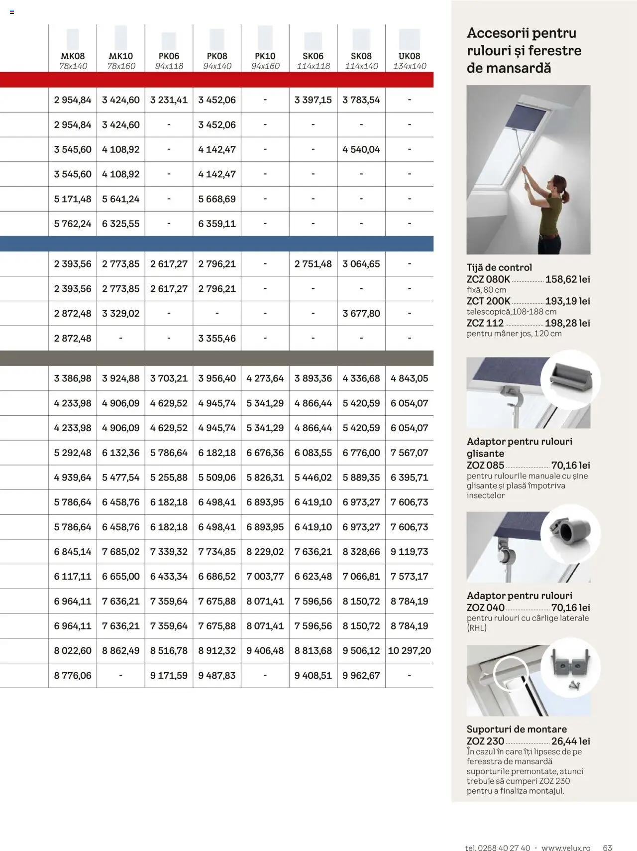 Catalog Velux – valabil de la 25.02.2025 | Pagină: 63 | Produse: Adaptor, Fereastră, Mâner