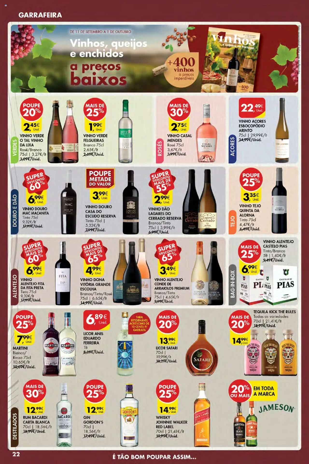 Pingo Doce Poupe Esta Semana Açores │ válido de 11.09.2025 | Página: 22 | Produtos: Lixa, Chocolate, Vinho, Tequila