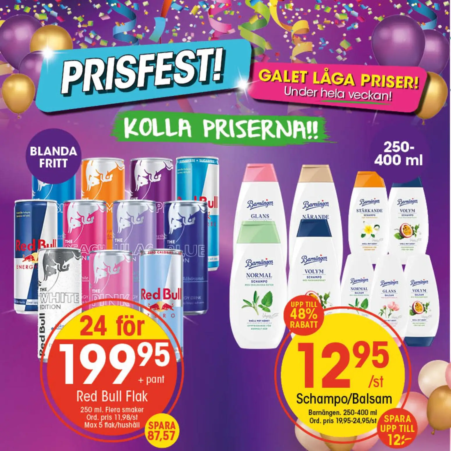 EKO reklamblad aktuell från 16.02.2026 | Sida: 2 | Produkter: Red bull, Schampo, Balsam