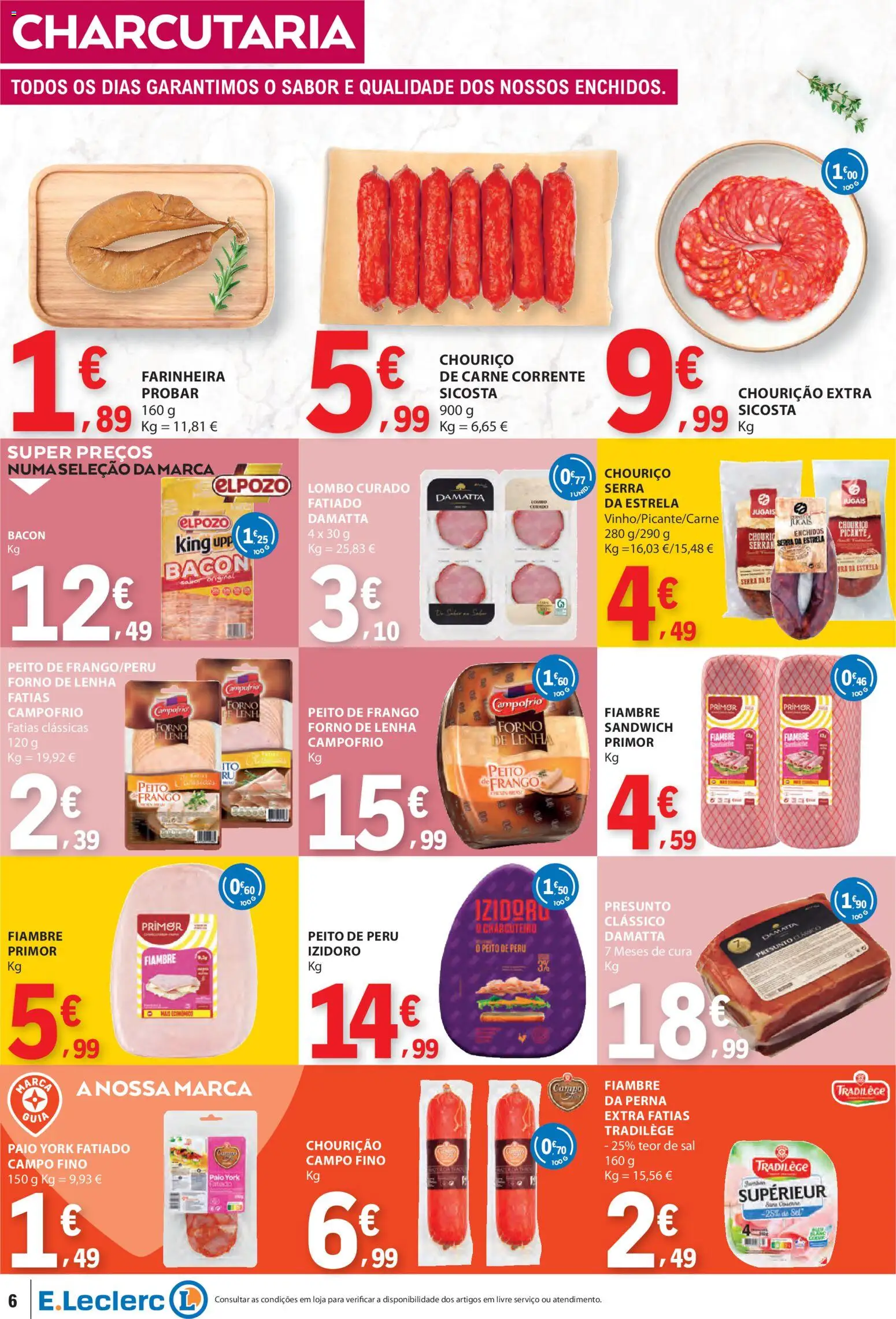 E.Leclerc folheto │ válido de 16.04.2026 | Página: 6 | Produtos: Forno, Primer, Chouriço, Carne