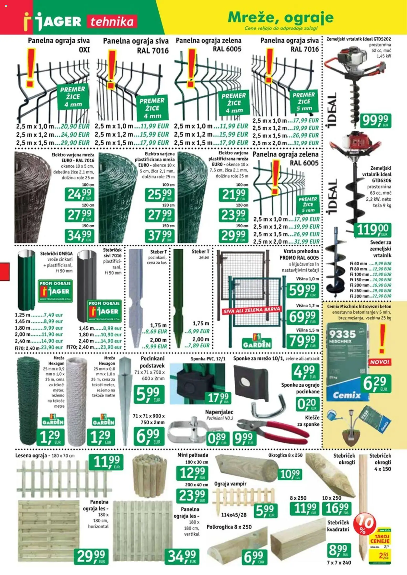 Novi Jager katalog ponudbe – veljaven od 01.04.2026 | Stran: 11 | Izdelki: Kos, Vrtalnik, Vrata, Zelena