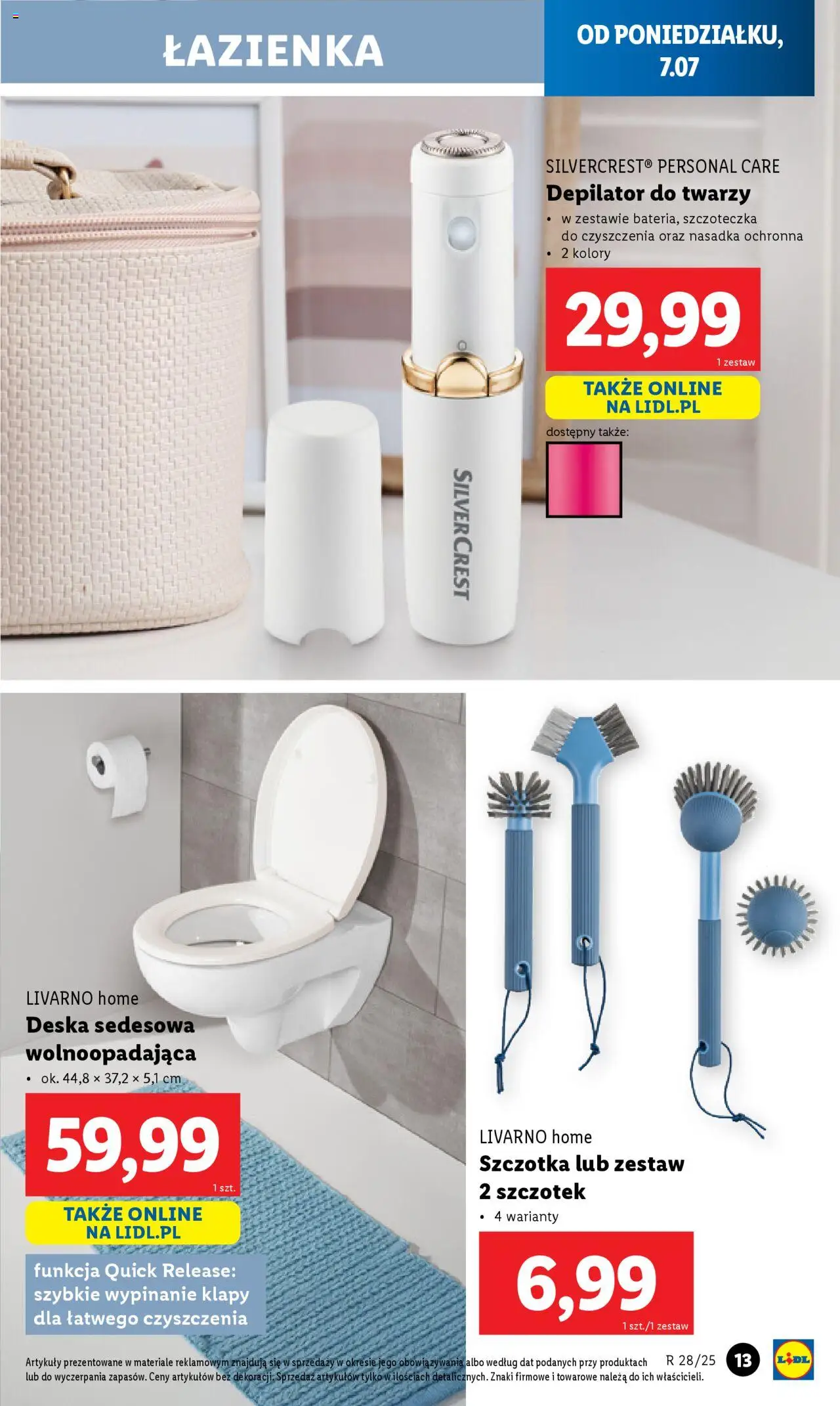 Lidl Katalog od 07.07.2025 | Strona: 13 | Produkty: Depilator, Szczotka