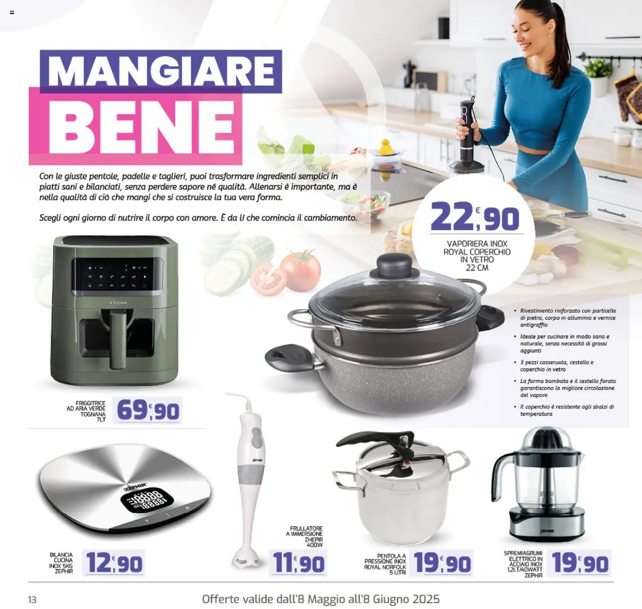 Volantino Interspar del 04.06.2025 | Pagina: 13 | Prodotti: Friggitrice ad aria, Frullatore, Friggitrice, Pentola a pressione