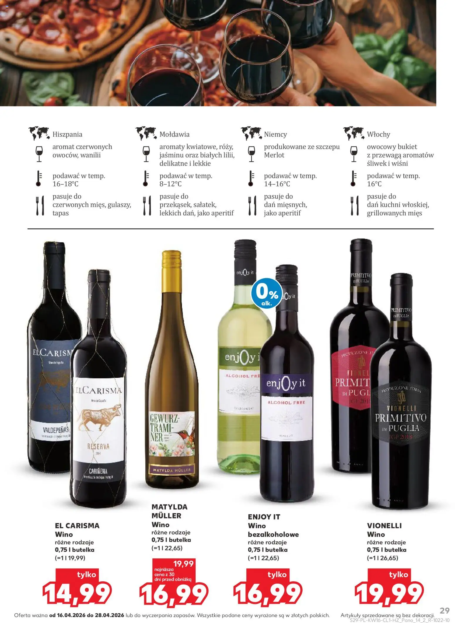 Kaufland Polsko leták - Barek od 16.04.2026 | Strana: 29 | Produkty: Tapas, Merlot, Primitivo
