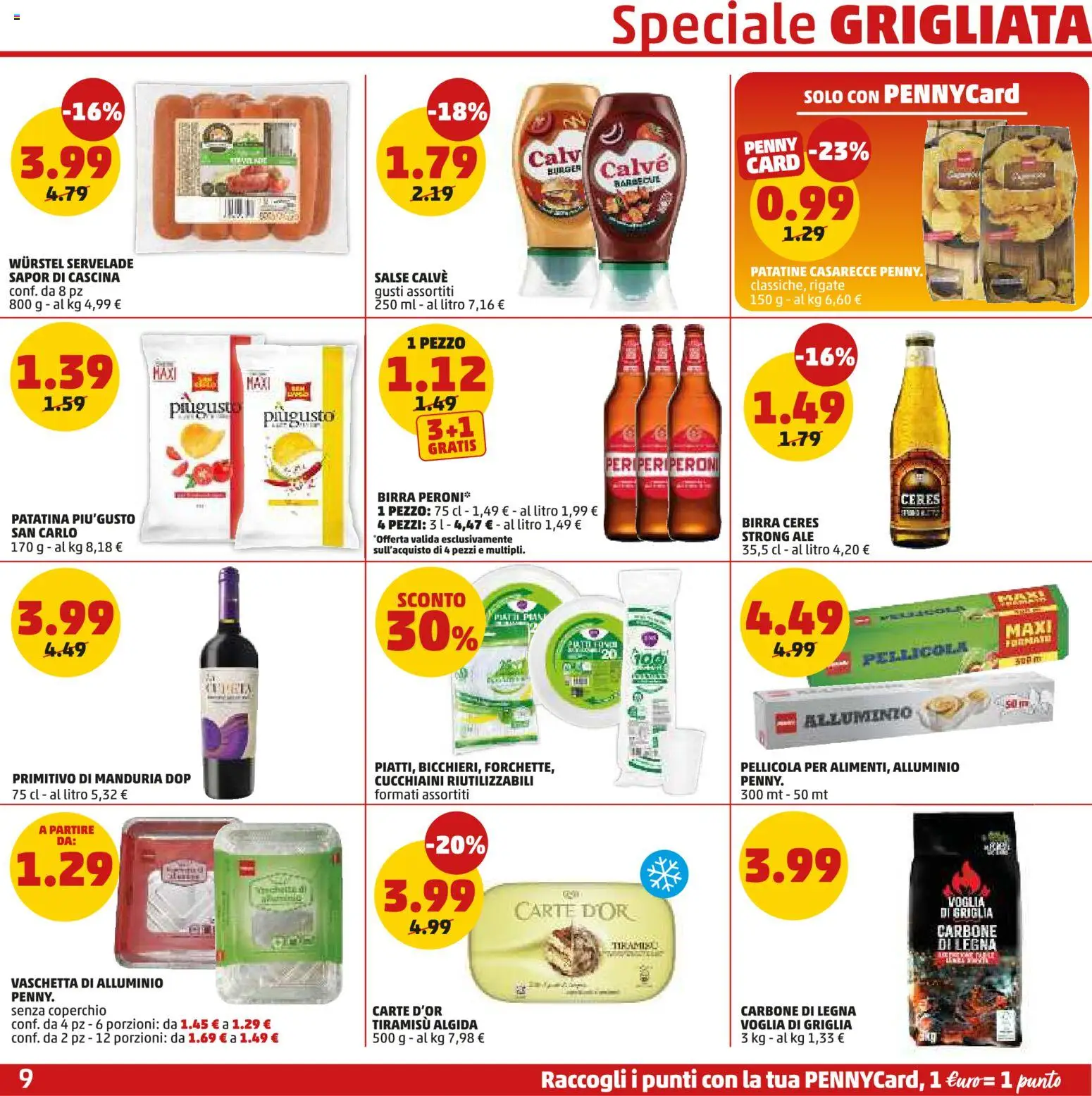 Volantino PENNY del 26.03.2026 | Pagina: 9 | Prodotti: Patatine, Wurstel, Alluminio, Griglia