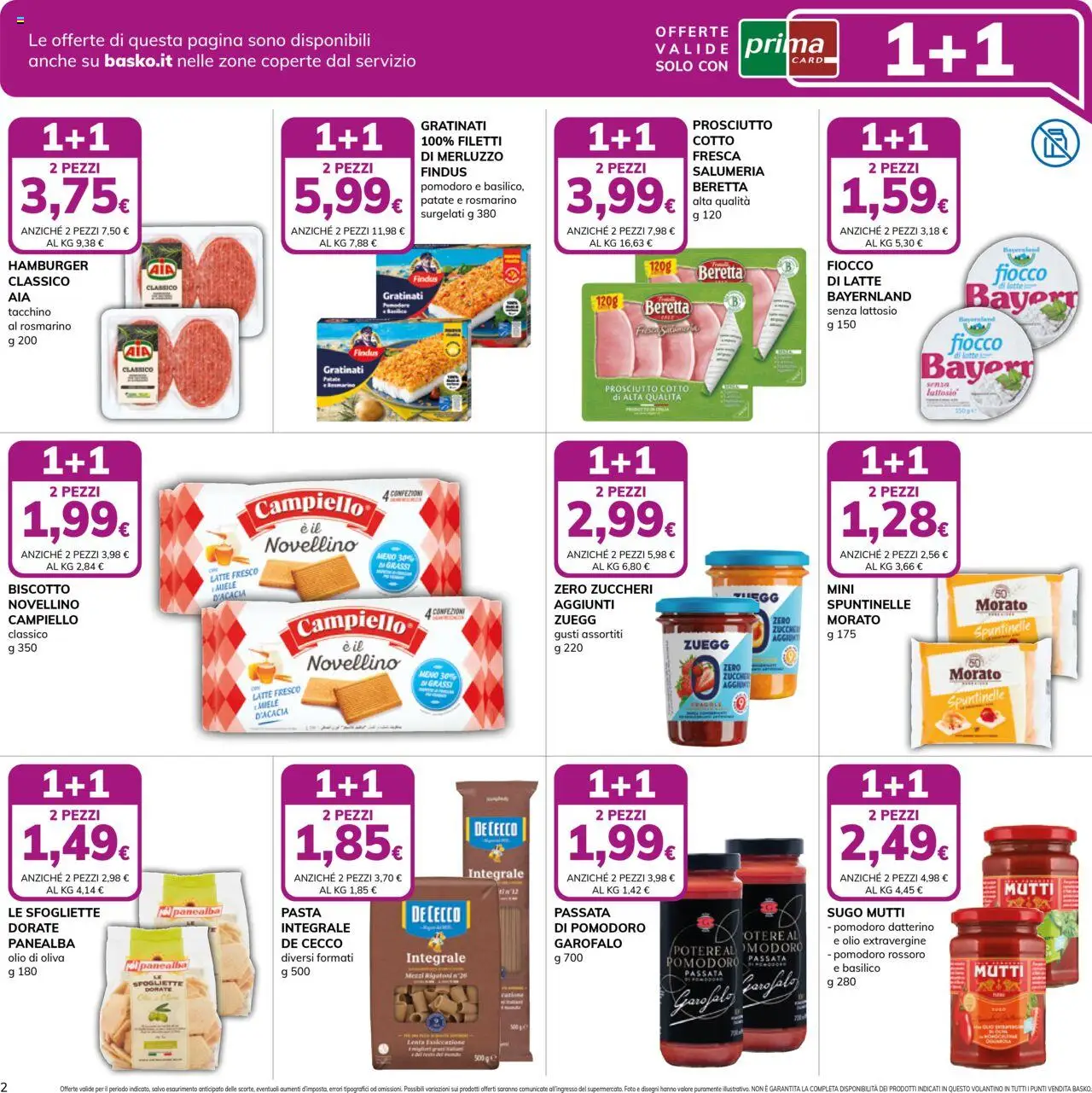 Volantino Basko del 16.09.2025 | Pagina: 2 | Prodotti: Merluzzo, Latte, Prosciutto, Sugo