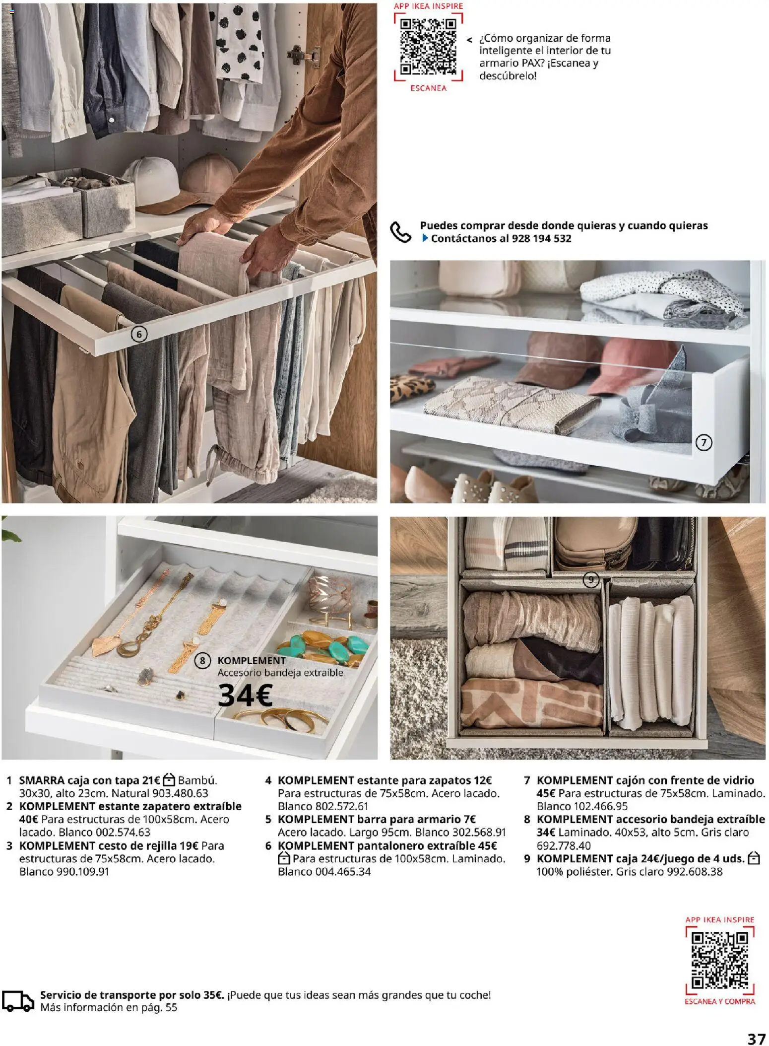 Catálogo IKEA Dormitorios │ válido desde el 01.02.2026 | Página: 37 | Productos: Zapatero, Bandeja, Estante, Armario