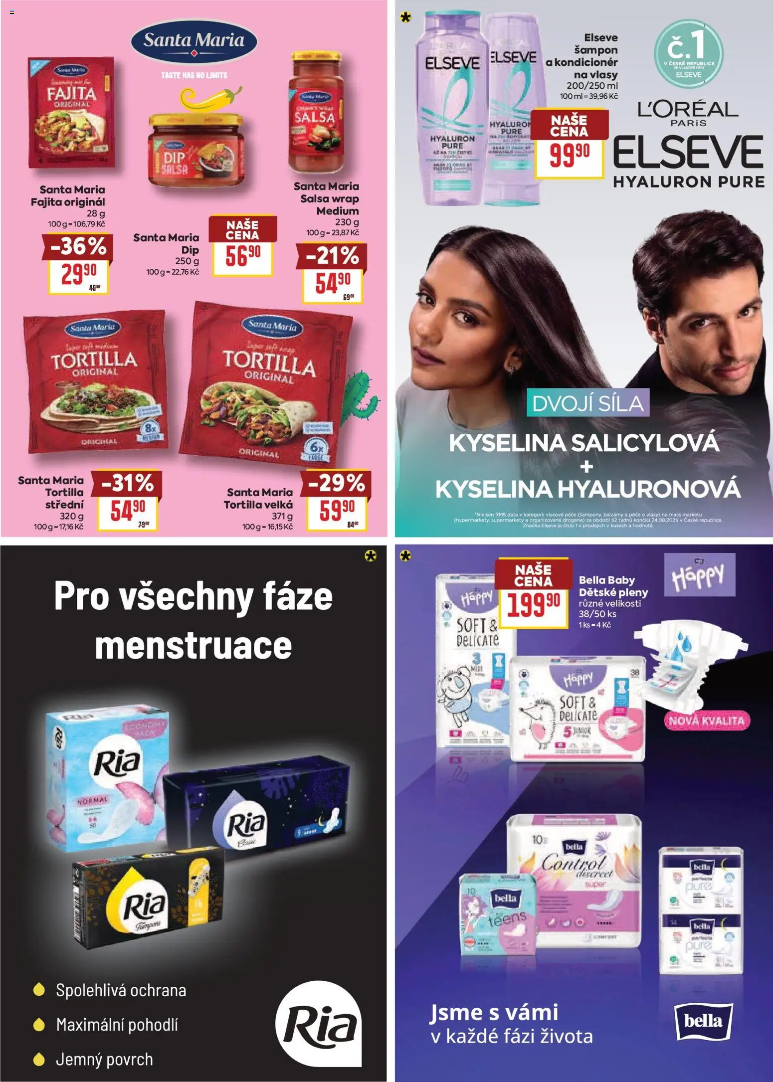 Billa leták - Vaše oblíbené značky od 25.02.2026 | Strana: 21 | Produkty: Dětské pleny, Tortilla, Drogerie, Kondicionér