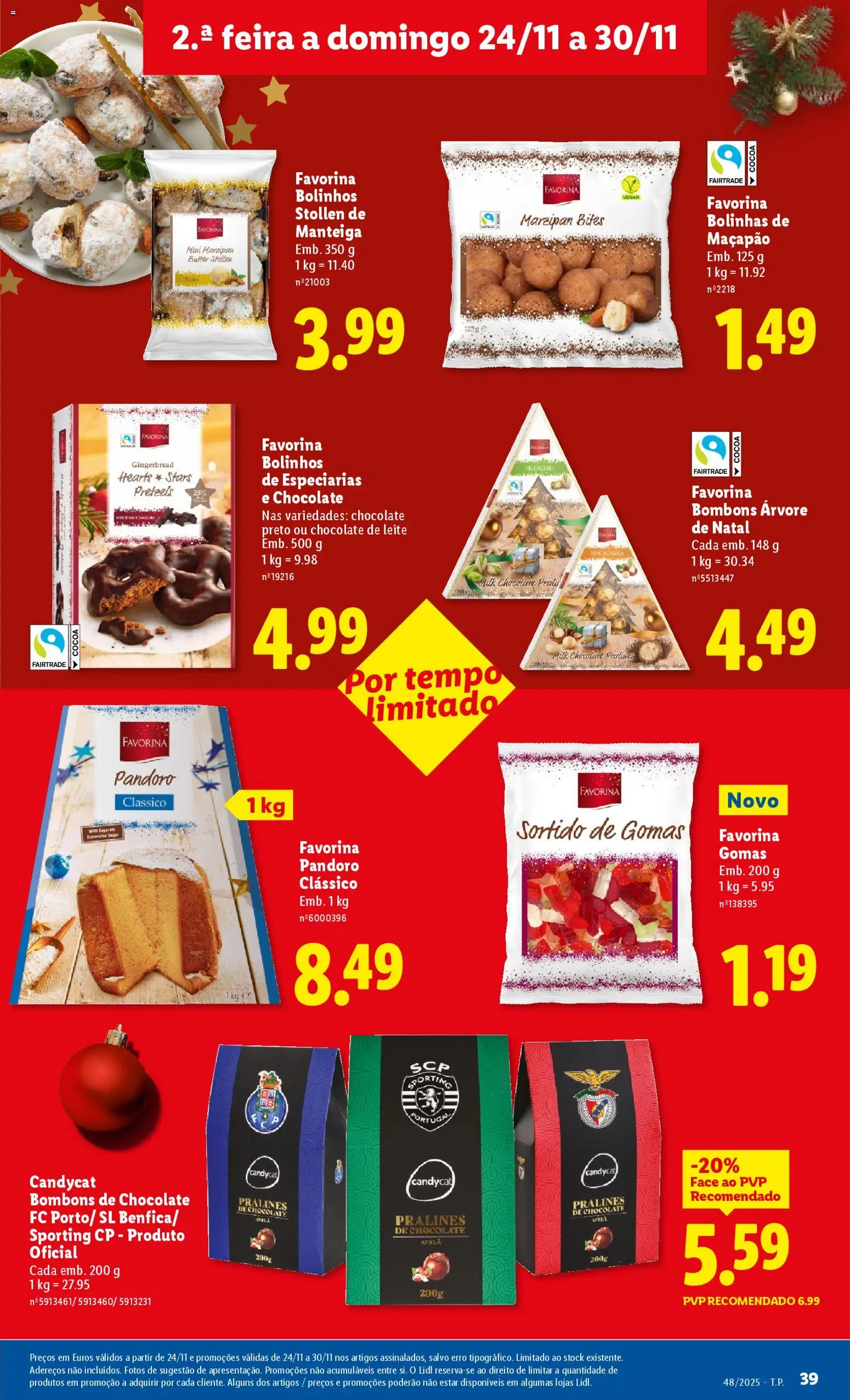 Lidl Black Friday │ válido de 24.11.2025 | Página: 39 | Produtos: Árvore de natal, Leite, Manteiga, Chocolate