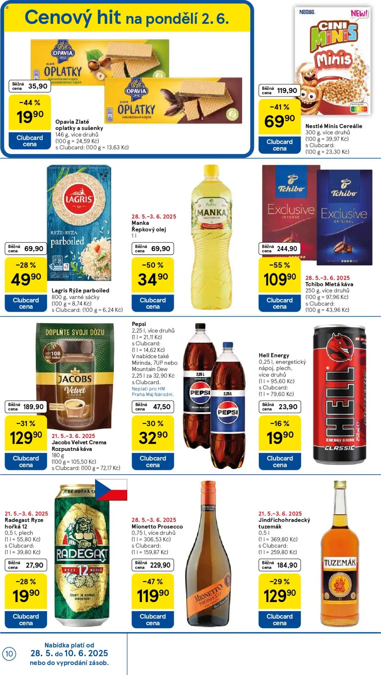 Tesco leták - Hypermarket od 28.05.2025 | Strana: 10 | Produkty: Rum, Pepsi, Radegast, Sušenky