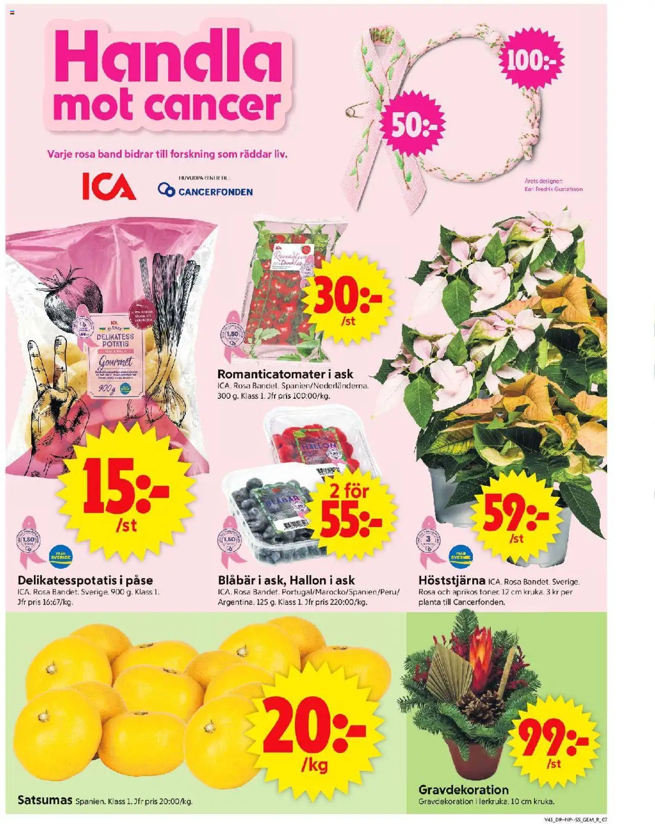 ICA Supermarket reklamblad aktuell från 20.10.2025 | Sida: 9 | Produkter: Gem, Potatis, Hallon, Blåbär