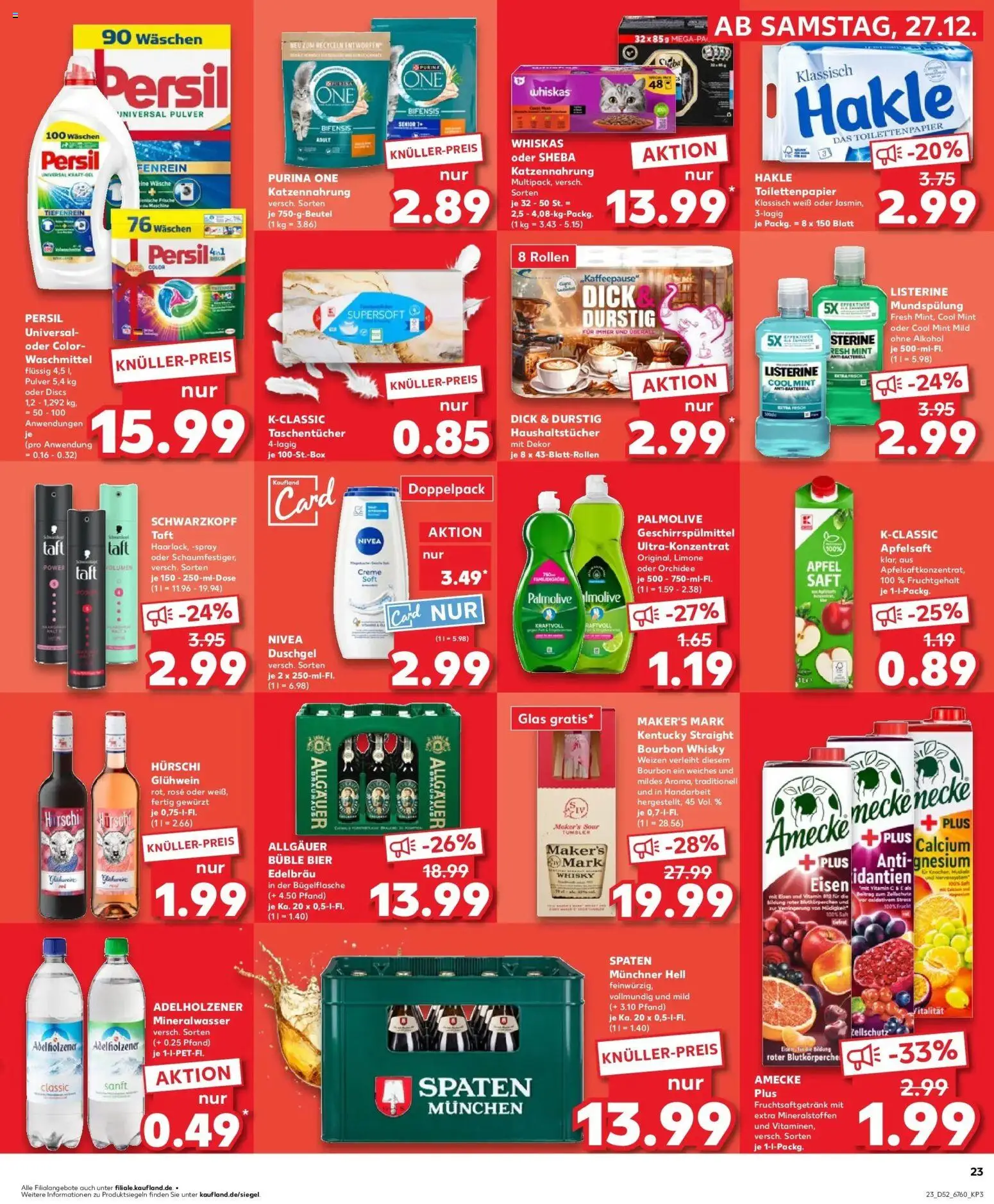 Kaufland prospekt Neustadt An Der Aisch	 – gültig ab 28.12.2025 | Seite: 23 | Produkte: Bier, Mineralwasser, Duschgel, Listerine