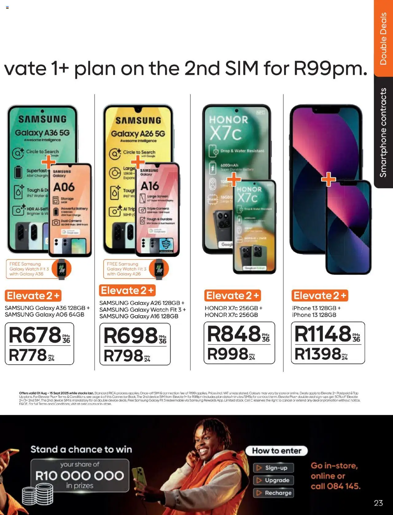 Cell C - Contract Deals │ valid from 01.08.2025 | Page: 23 | Products: Sim, Smartphone, Watch, Connector