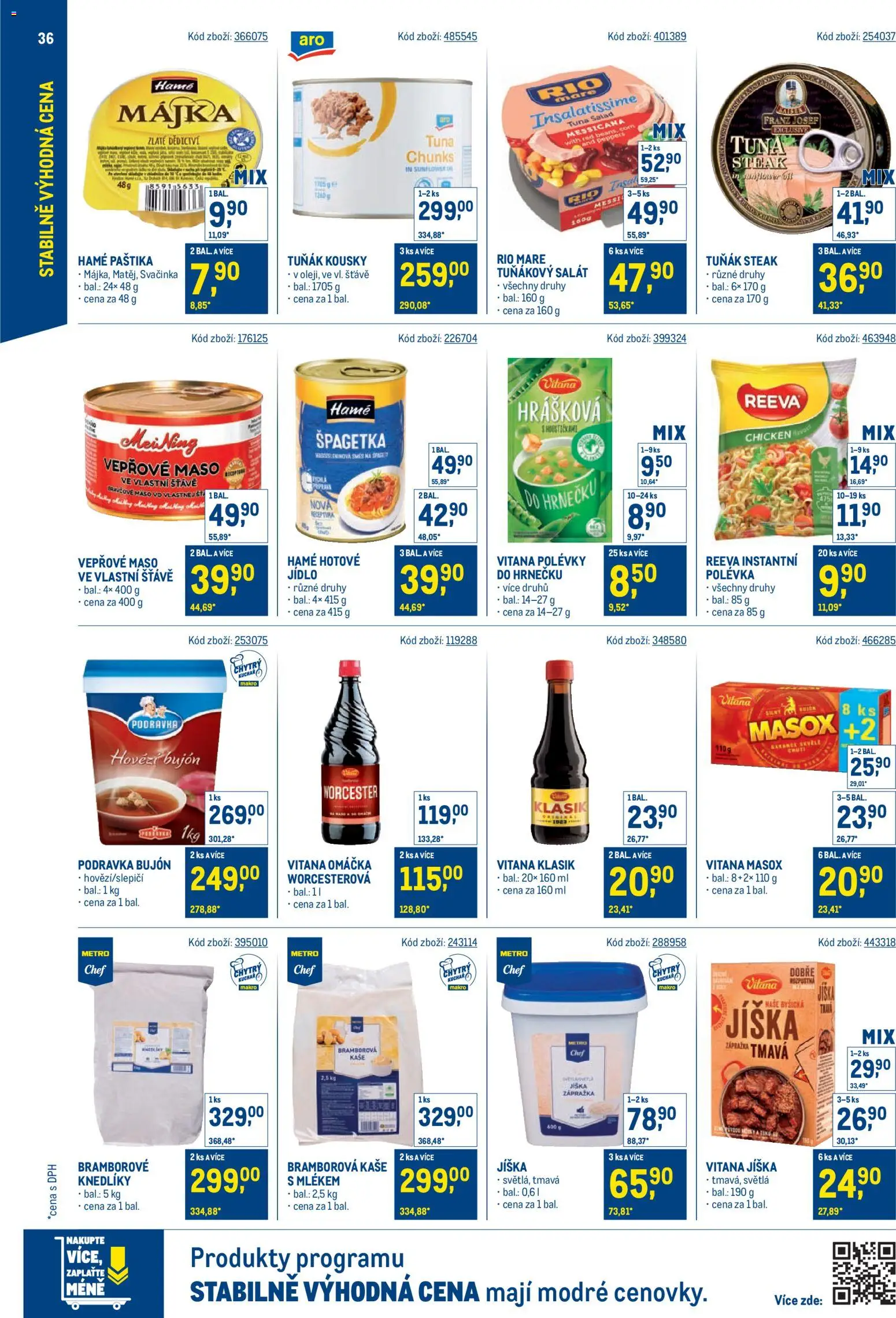 Makro leták - Stabilně výhodná cena od 19.11.2025 | Strana: 36 | Produkty: Tuňák, Salát, Masox, Tuňákový salát