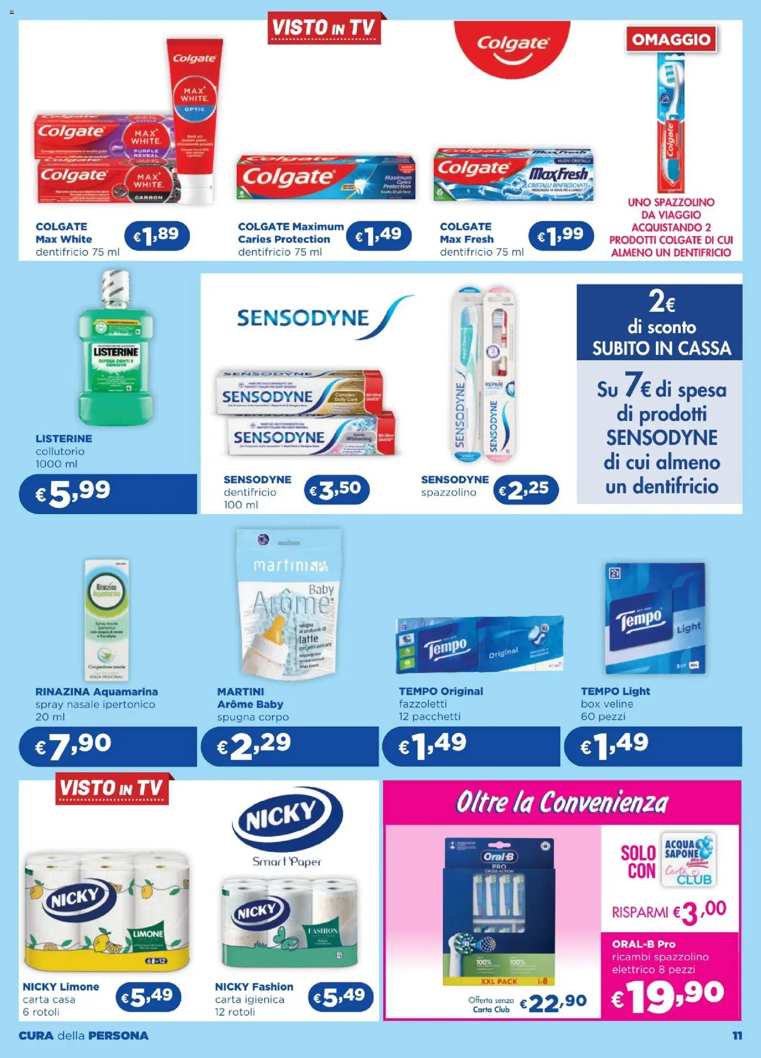Volantino Acqua e Sapone del 27.11.2025 | Pagina: 11 | Prodotti: Carta igienica, Sapone, Collutorio, Profumo
