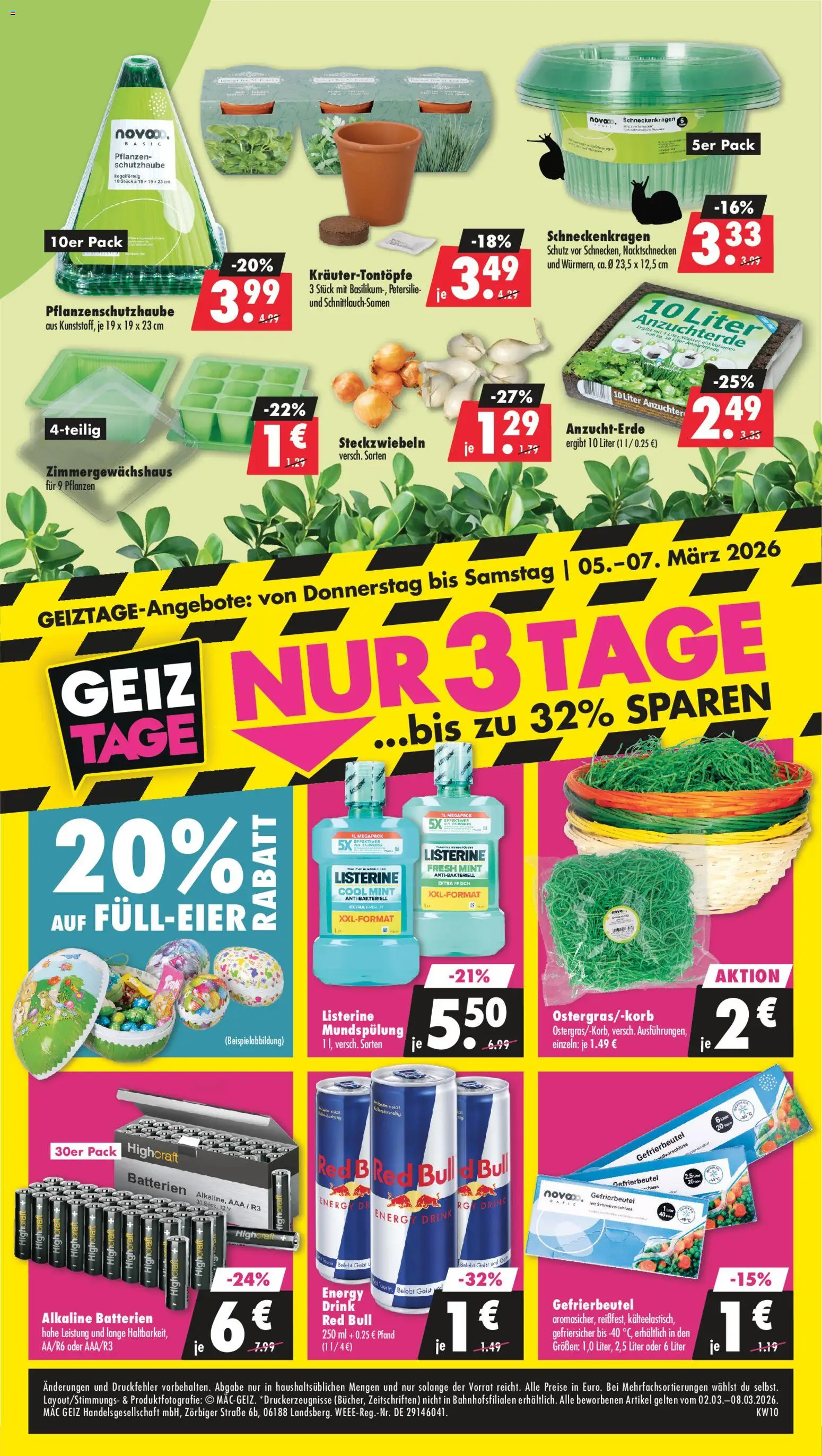 Mäc Geiz Prospekt 	 – gültig ab 02.03.2026 | Seite: 8 | Produkte: Batterien, Wasser, Petersilie, Listerine
