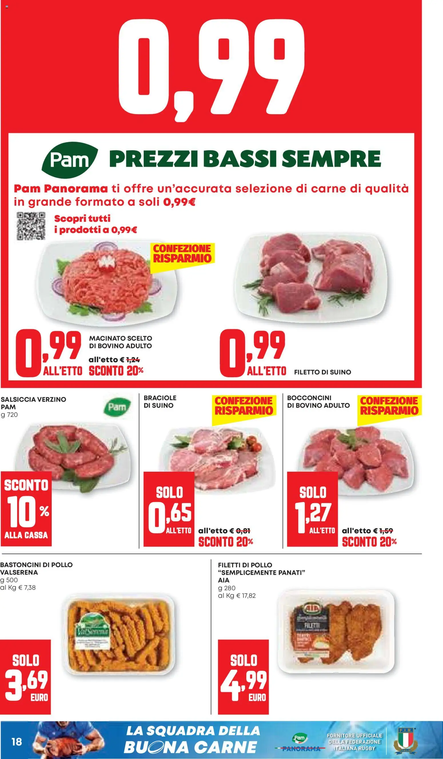 Volantino Panorama del 12.03.2026 | Pagina: 18 | Prodotti: Bovino, Pollo, Suino, Salsiccia