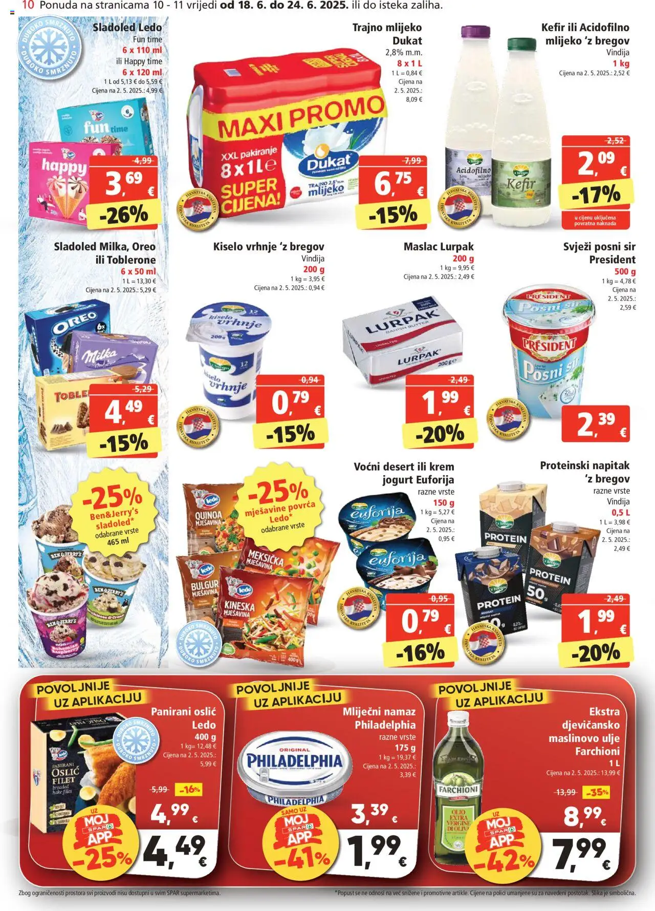 Spar katalog | vrijedi od 18.06.2025 | Stranica: 10 | Proizvodi: Jogurt, Ulje, Trajno mlijeko, Kefir