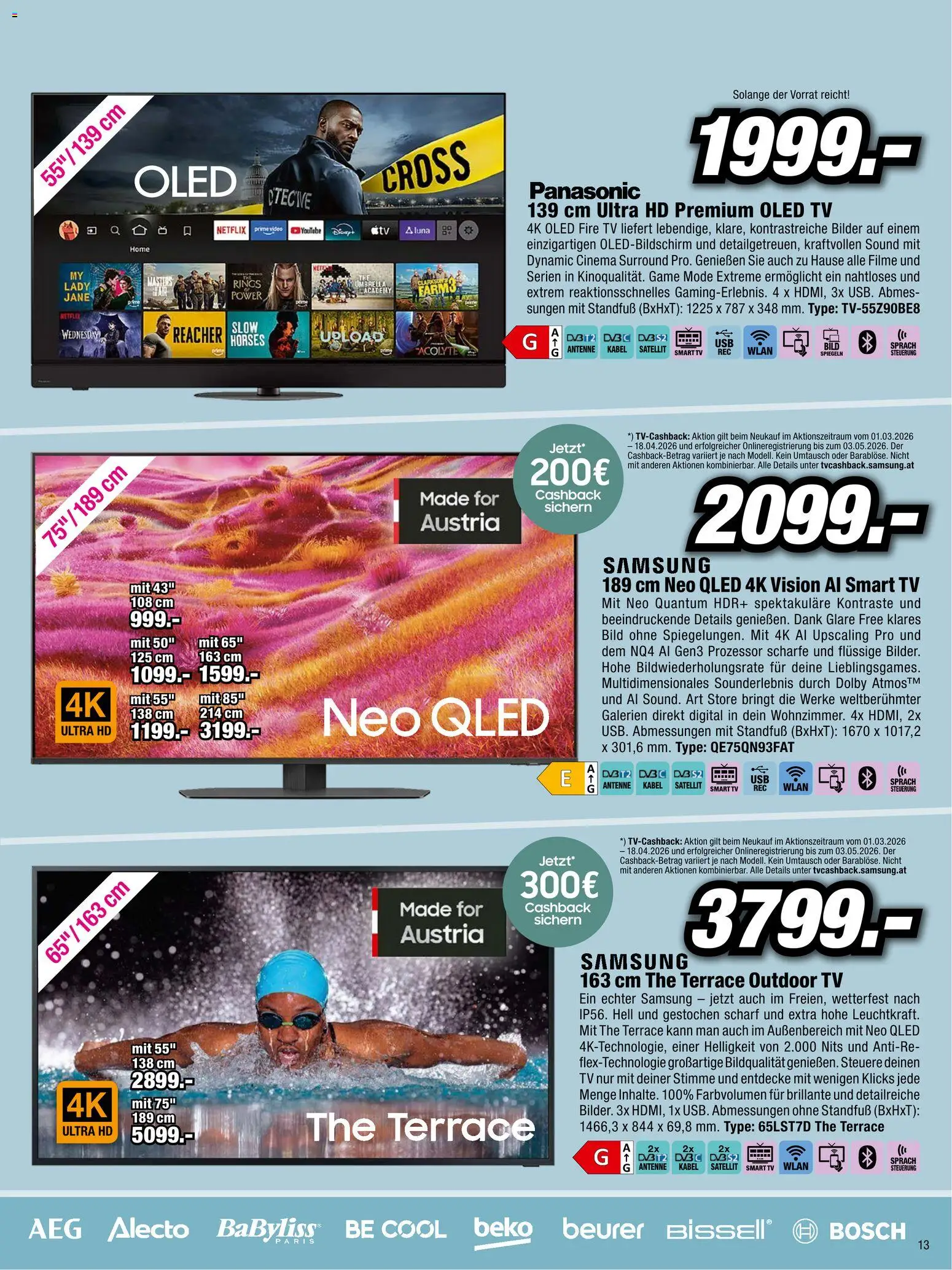 RED ZAC Flugblatt gültig ab 03.04.2026 | Seite: 13 | Produkte: TV, Kabel, Satellit, Samsung