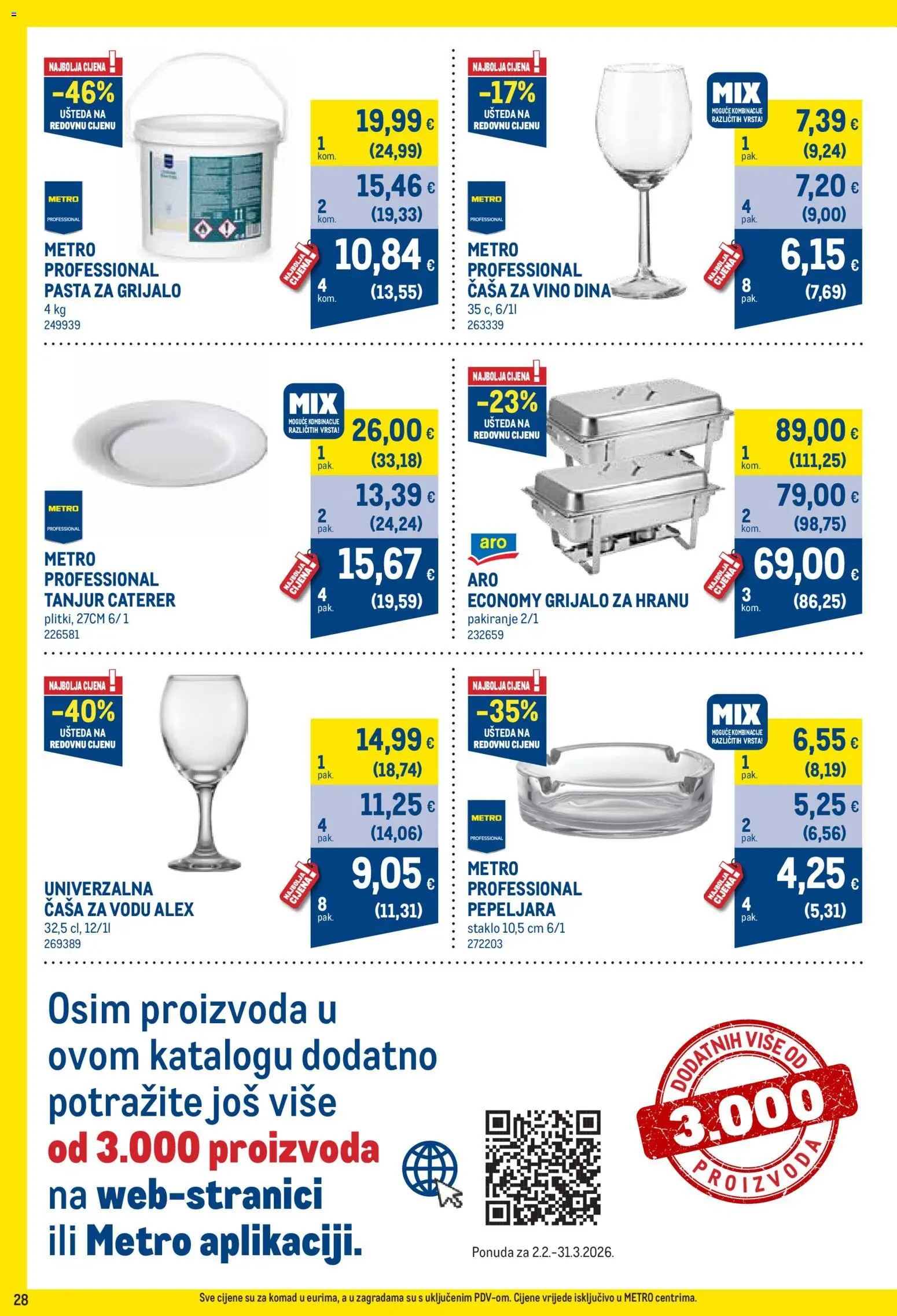 Metro katalog | vrijedi od 01.04.2026 | Stranica: 28 | Proizvodi: Vino, Pasta, Pepeljara