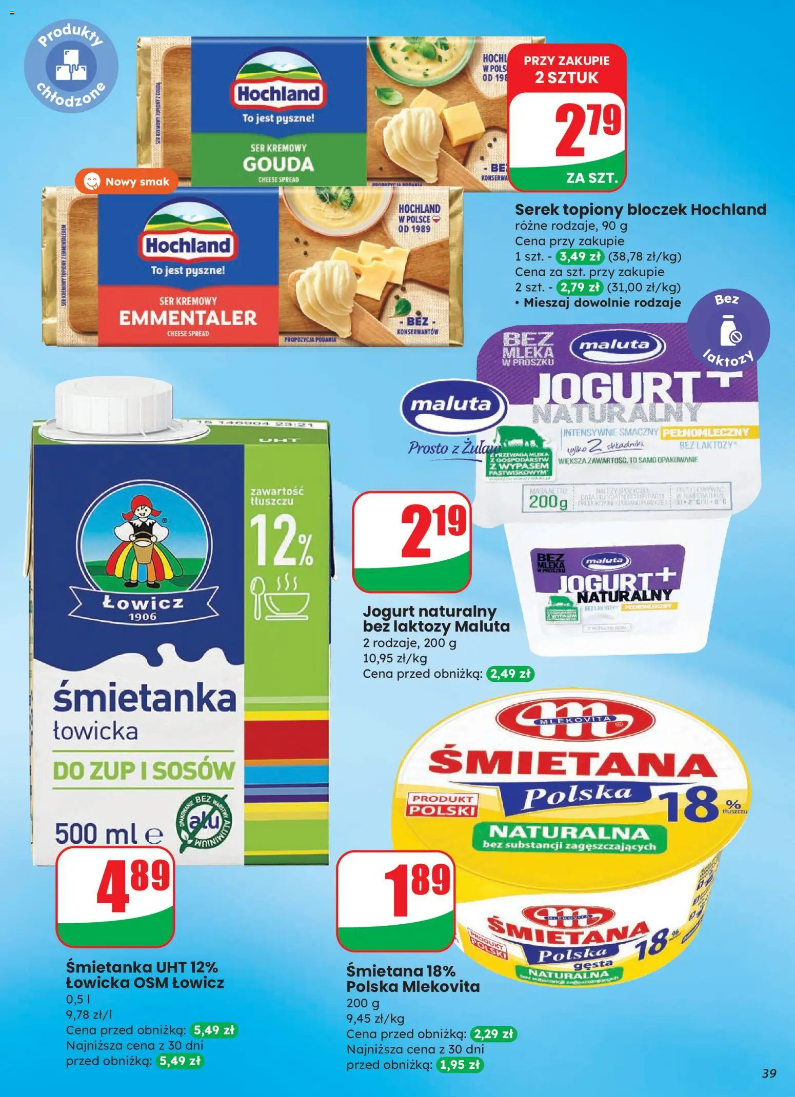 Dino Gazetka od 12.11.2025 | Strona: 39 | Produkty: Jogurt naturalny, Ser, Jogurt, Serek topiony