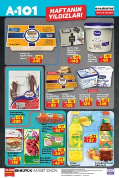 A101 Katalog - 08.08.2025 tarihinden itibaren geçerlidir | Sayfa: 2 | Ürünler: Yoğurt, Salam, Süzme peynir, Şeftali