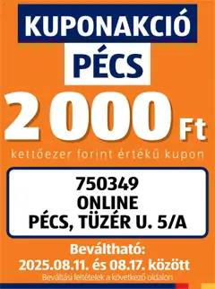 Aldi Kupón Akció | Pécs - amely érvényes a következő dátumtól: 11.08.2025