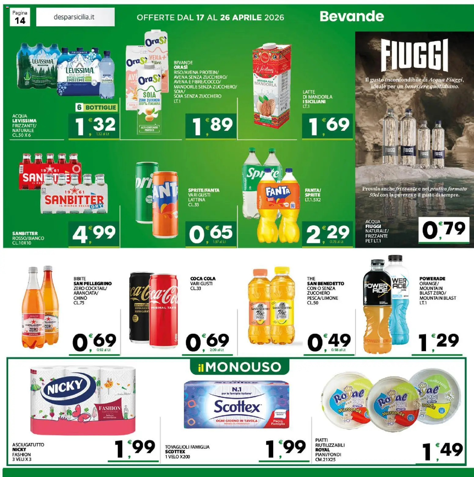 Volantino Eurospar del 17.04.2026 | Pagina: 14 | Prodotti: Microonde, Acqua, Pesca, Mandorle