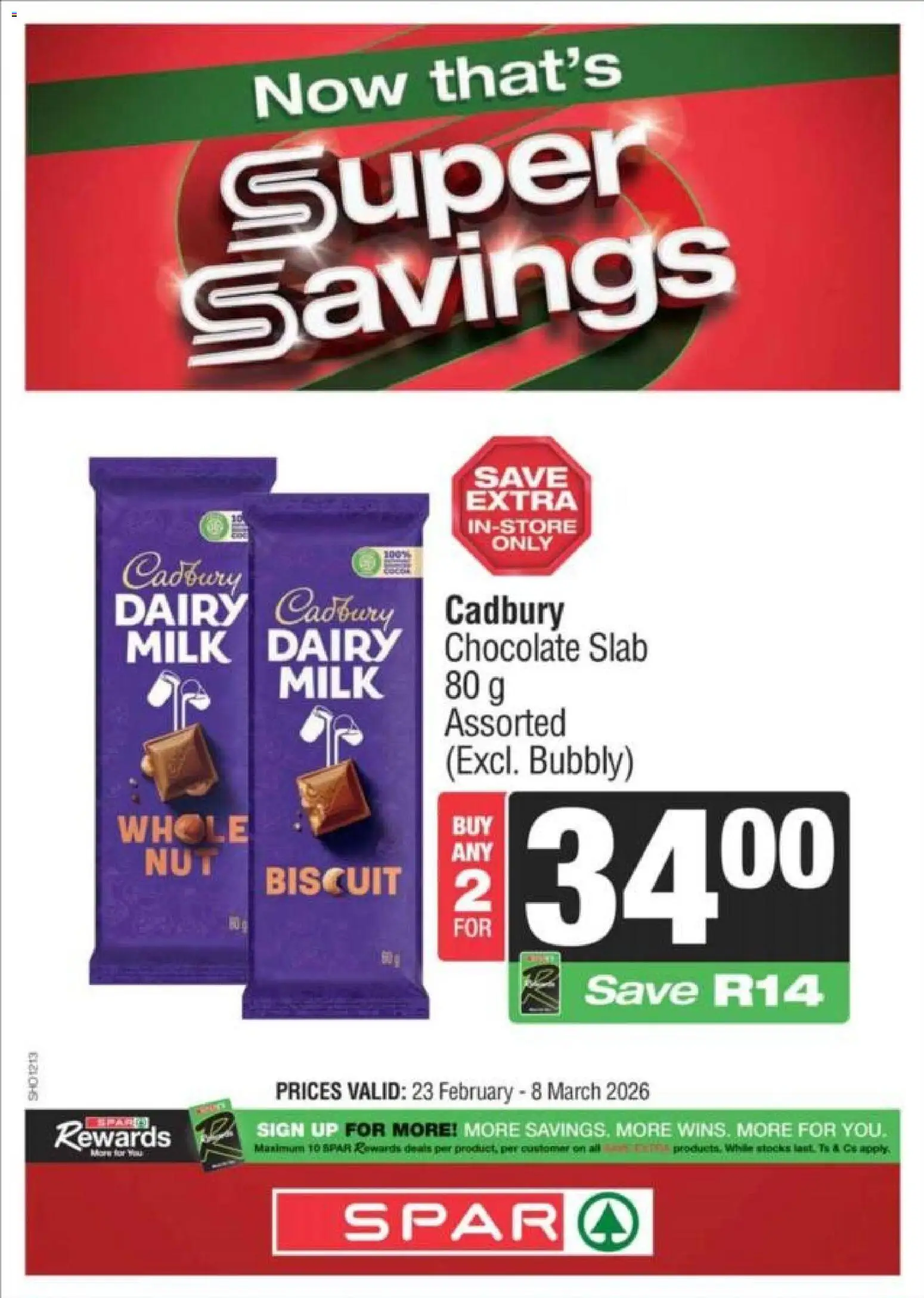 New Superspar catalogue – valid from 23.02.2026 | Page: 14 | Products: Milk, Chocolate