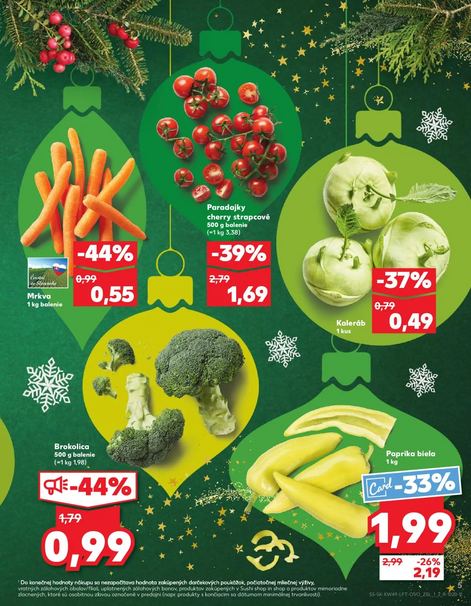 Nové Kaufland akcie – leták je platný od 04.12.2025 | Strana: 5 | Produkty: Paprika, Paradajky, Brokolica, Sushi