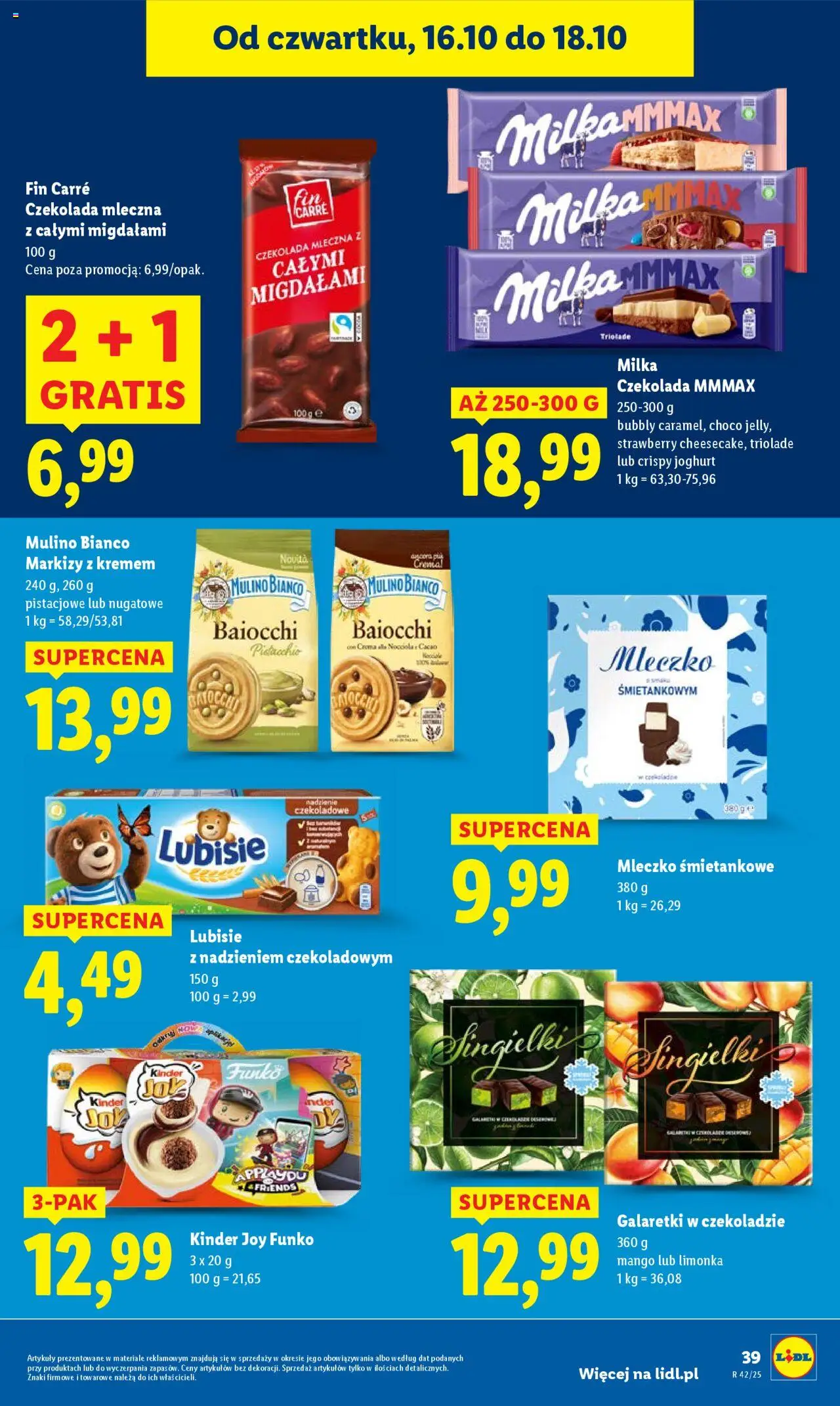 Lidl Gazetka od 16.10.2025 | Strona: 43 | Produkty: Mango, Galaretki, Milka, Czekolada