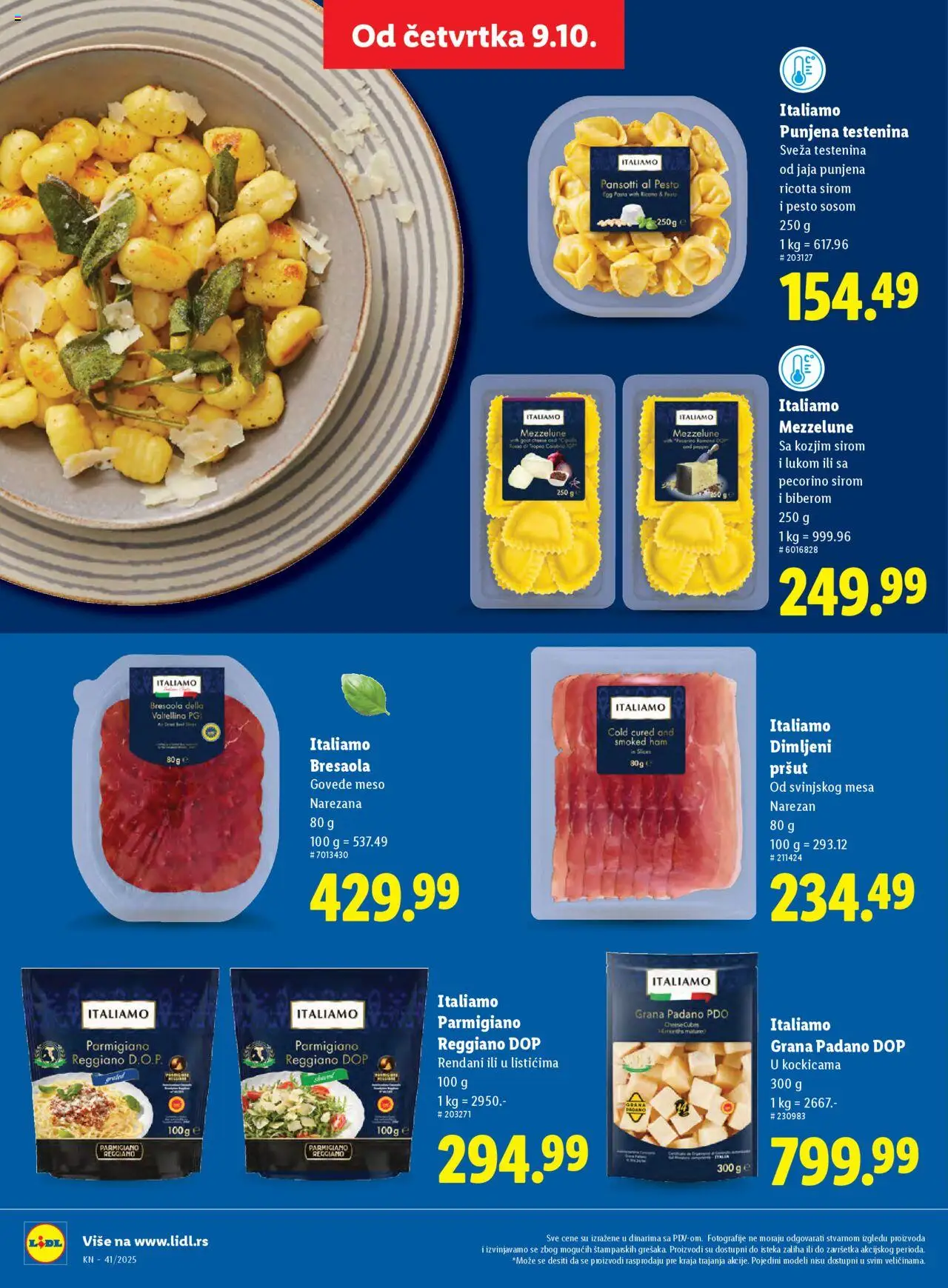 Lidl katalog - važi od 09.10.2025 | Strana: 34 | Proizvode: Testenina, Pesto, Pršut, Jaja