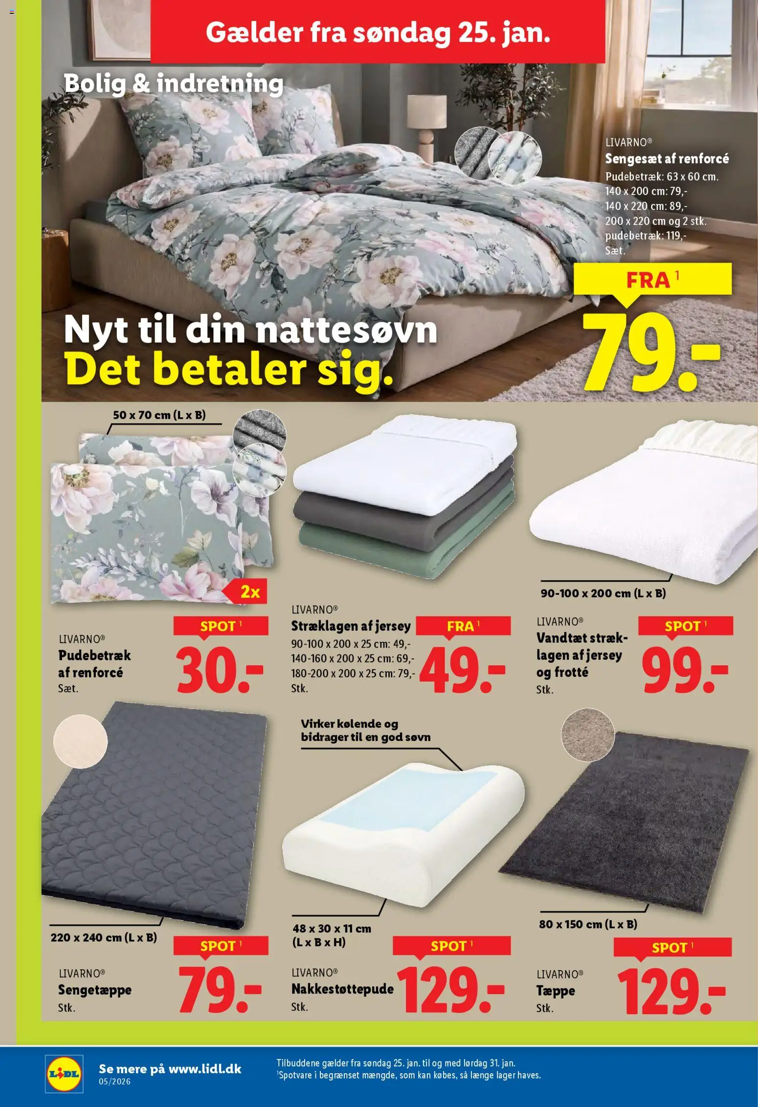 Lidl tilbudsavis – gyldig fra 25.01.2026 | Side: 19 | Produkter: Tæppe, Sengesæt, Søm, Pudebetræk