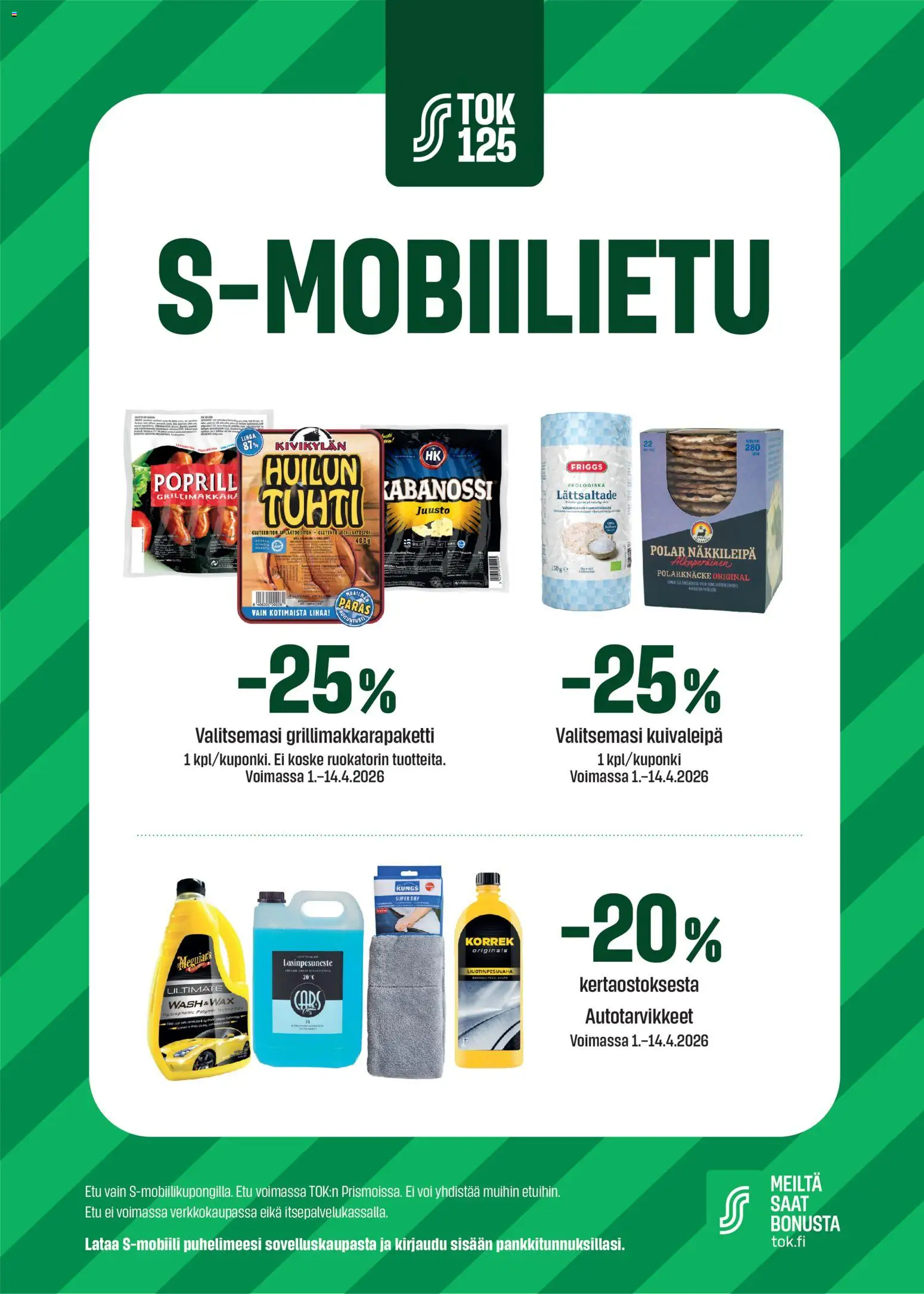 Prisma - S-mobiilietu – voimassa 01.04.2026 alkaen | Sivu: 1 | Tuotteet: Voi, Juusto, Grillimakkara, Lasinpesuneste