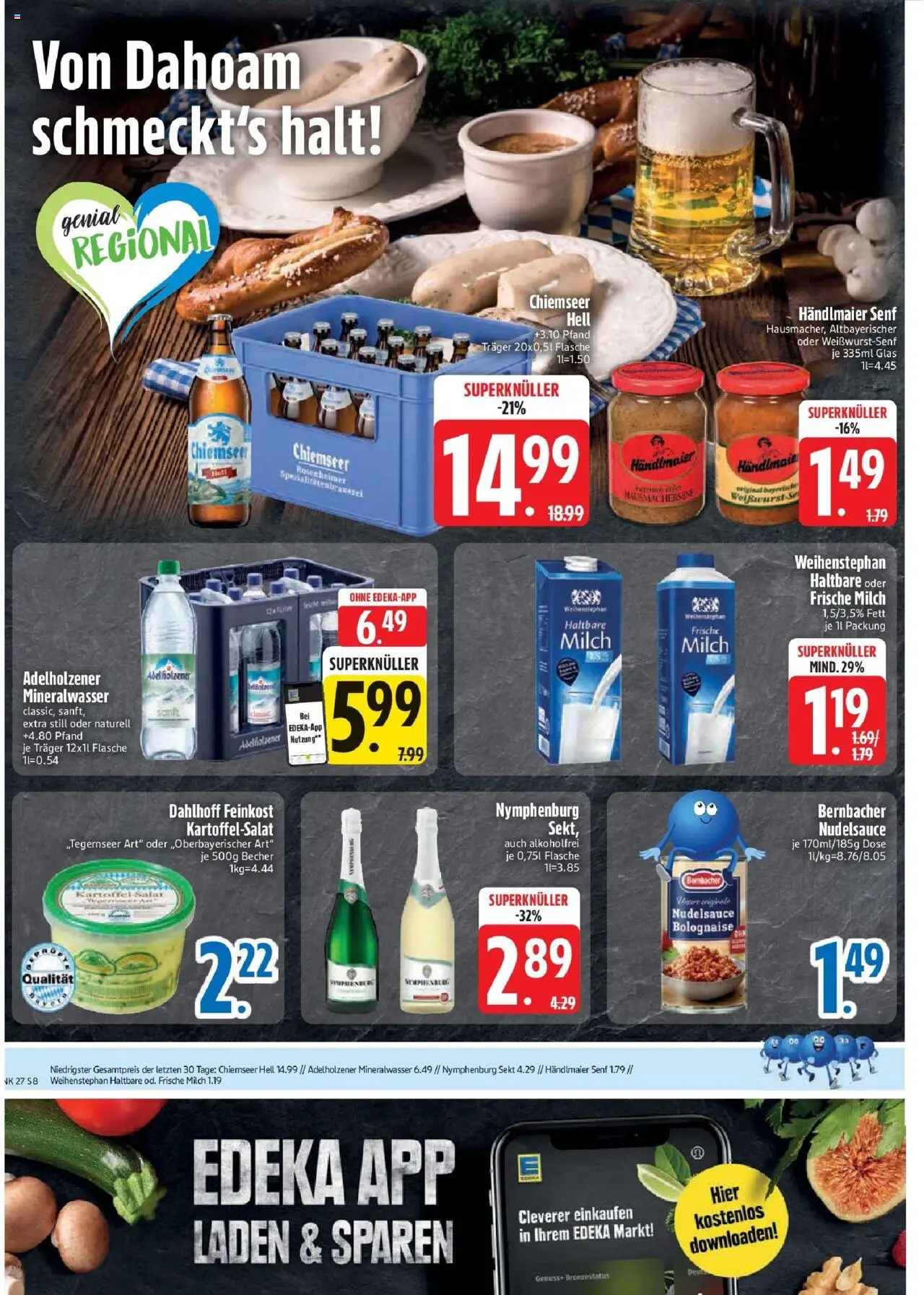 Edeka prospekt Murnau	 - gültig ab dem 29.06.2025 | Seite: 8 | Produkte: Milch, Sekt, Haltbare milch, Adelholzener