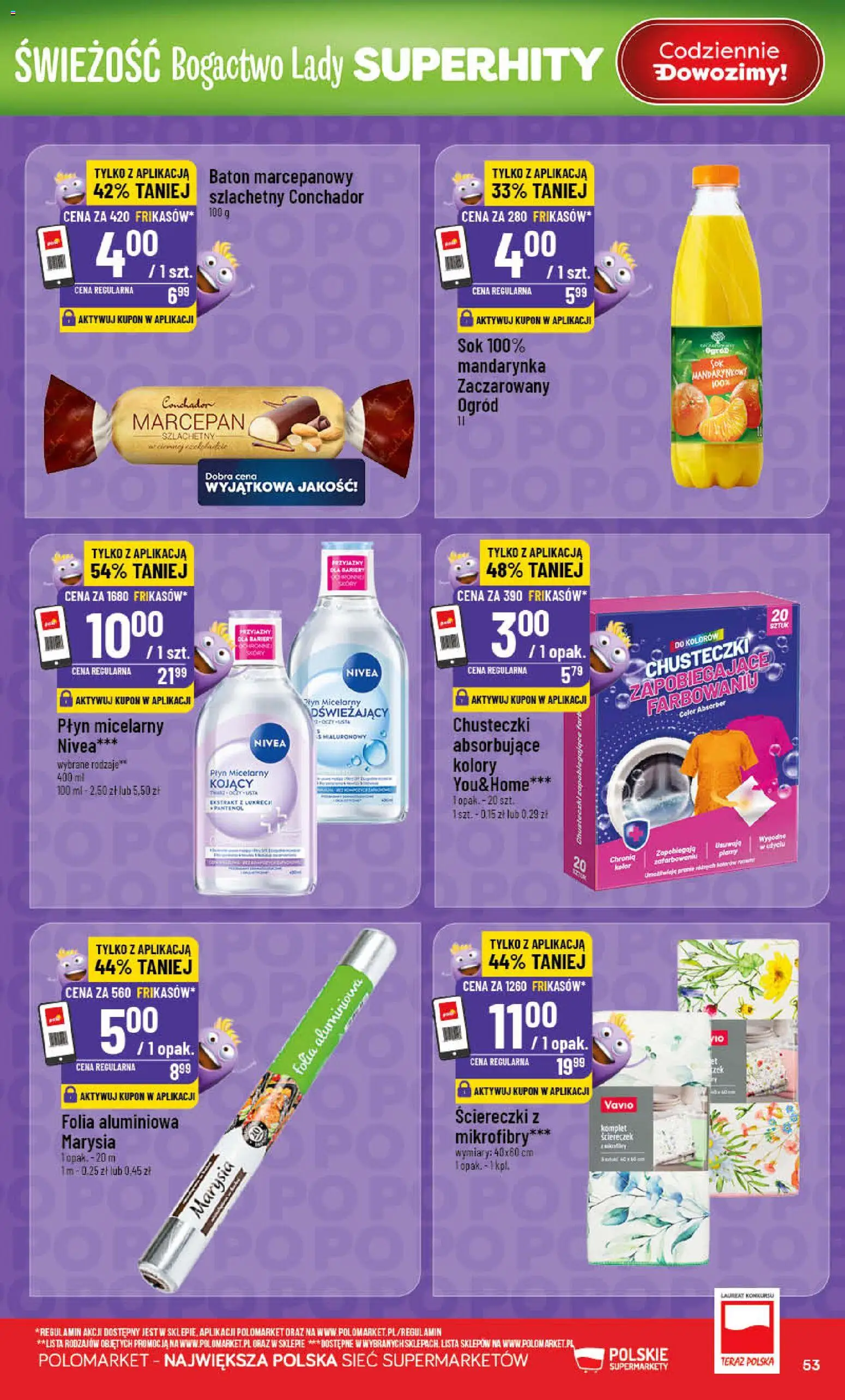POLOmarket gazetka od 08.04.2026 | Strona: 53 | Produkty: Baton, Sok, Marcepan