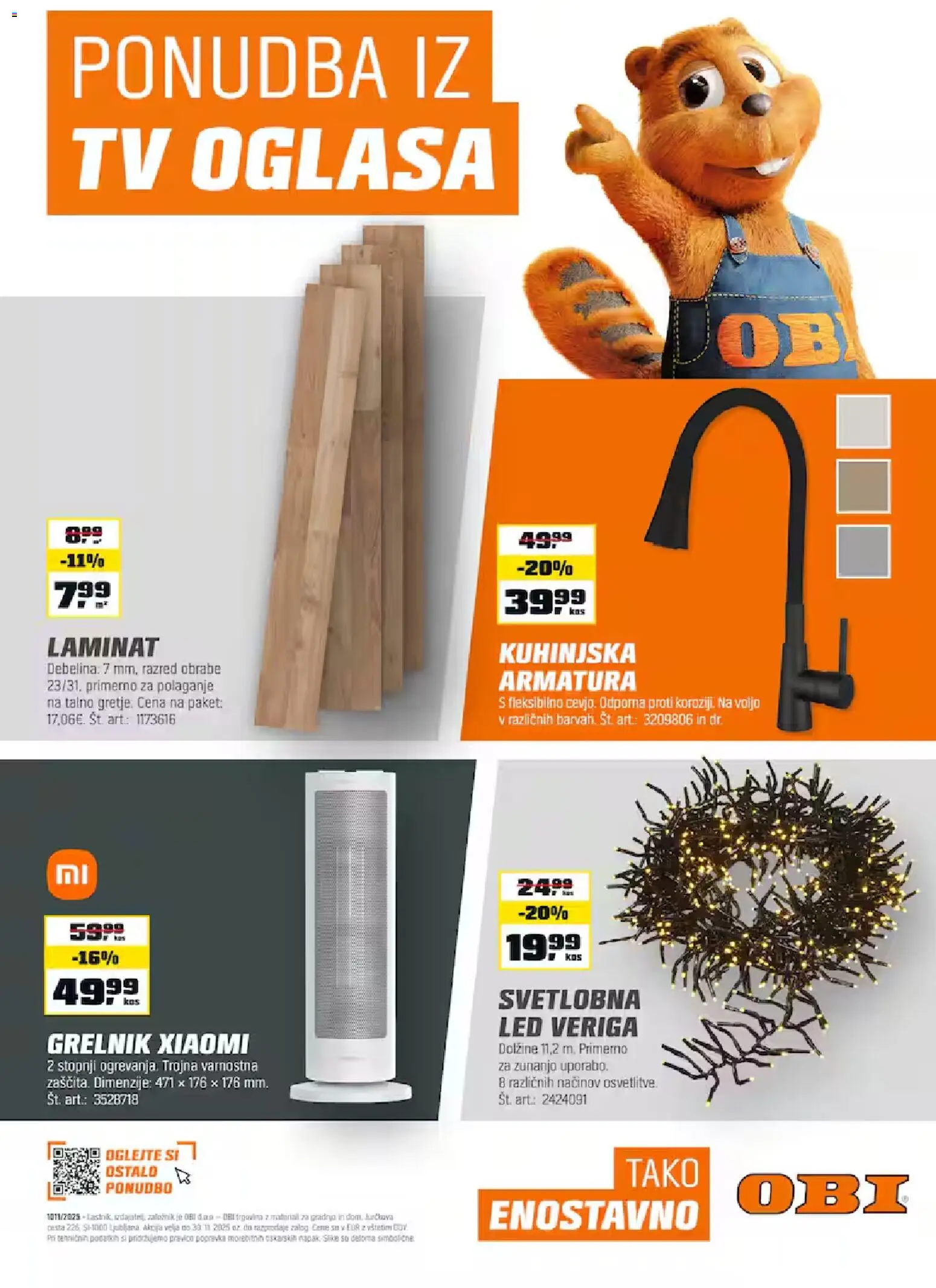 Novi OBI katalog ponudbe – veljaven od 01.11.2025 | Stran: 1 | Izdelki: Tv