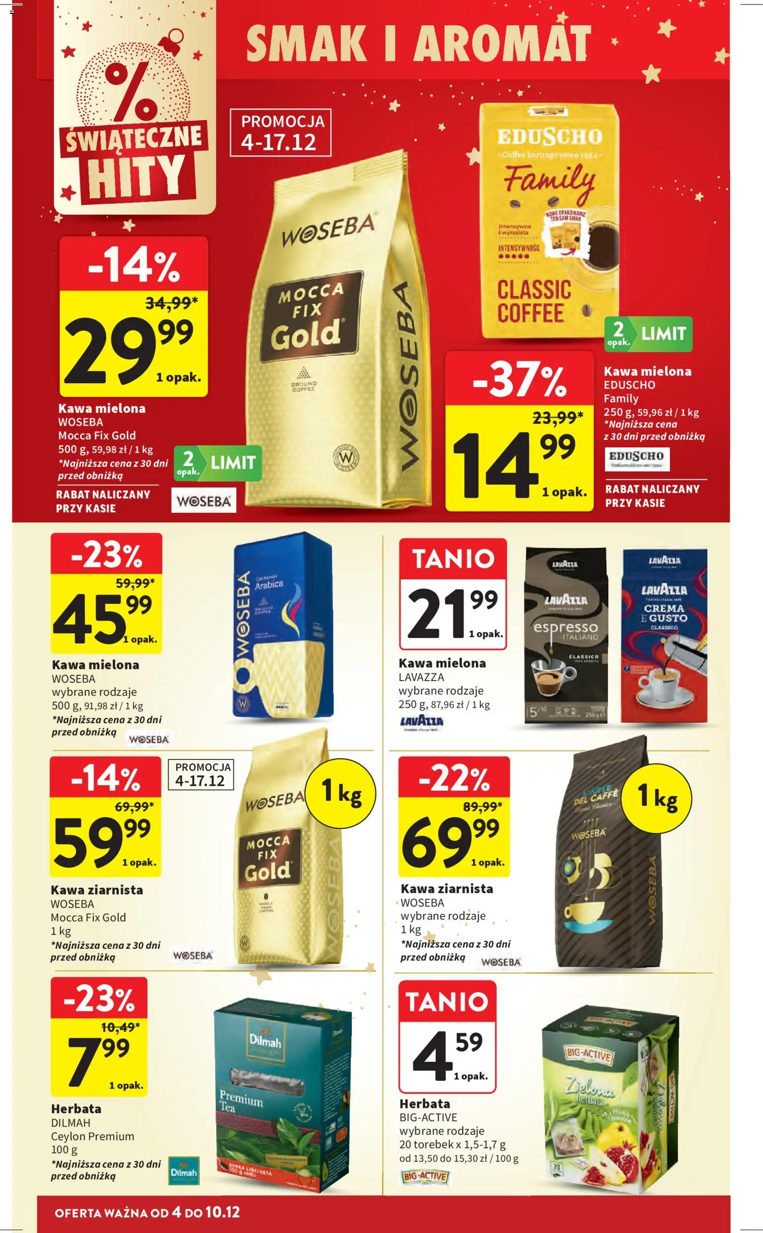 Intermarche Gazetka od 04.12.2025 | Strona: 50 | Produkty: Lavazza crema, Kawa ziarnista, Kawa, Herbata
